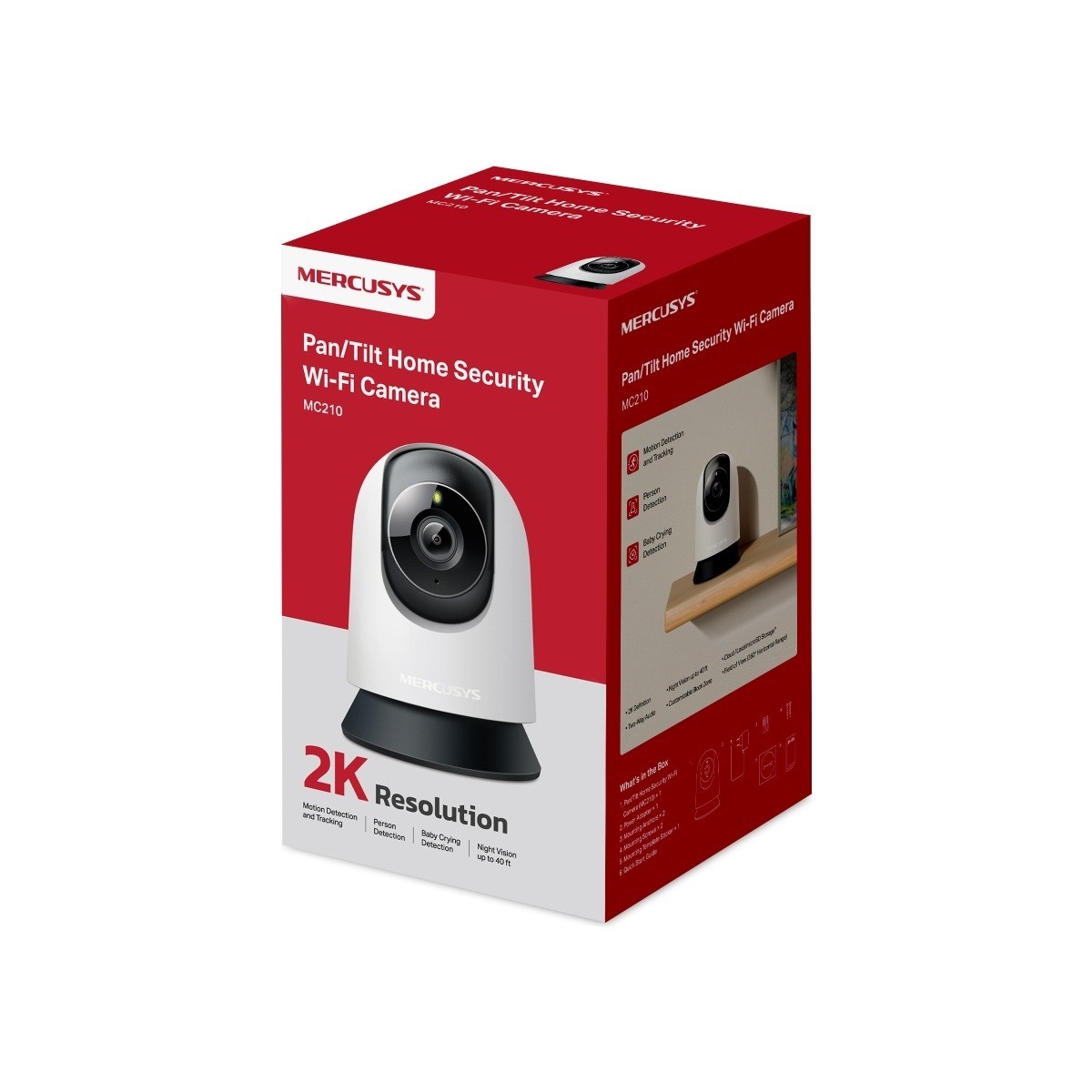 MERCUSYS MC210 | 2k 3mp Güvenlik Wi-Fi Kamerası | 360° Görüş | Gece Görüşü | Akıllı Hareket & Kişi Algılama | Çift Yönlü Ses | Microsd & Bulut Depolama