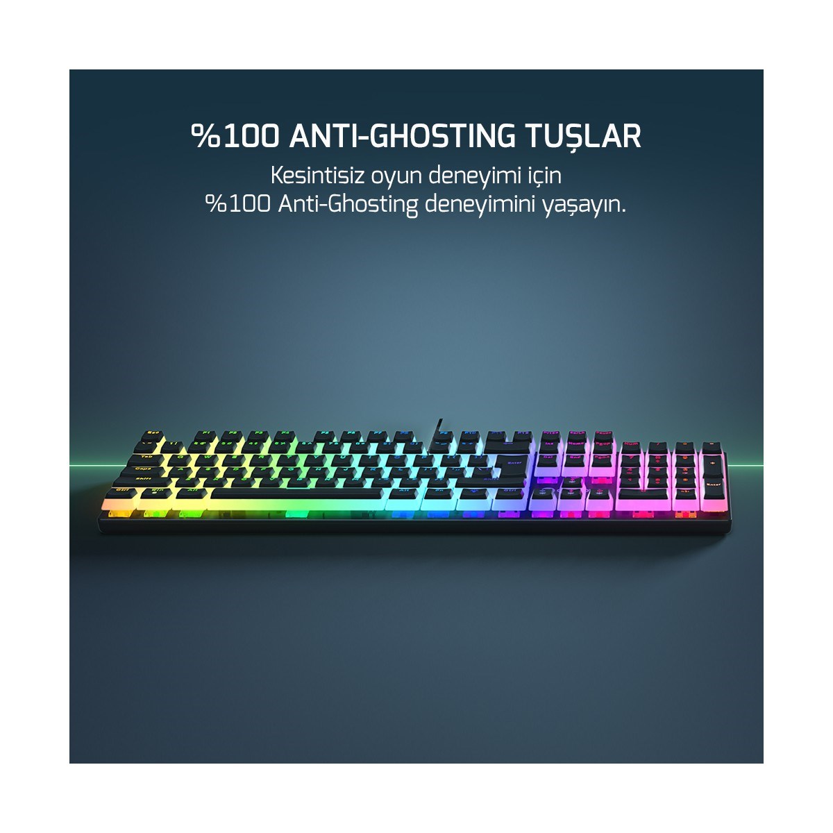 GAMEPOWER Suki Mekanik Kırmızı Switch Puding Keycaps Türkçe Q 104 Tuş USB Gaming Klavye