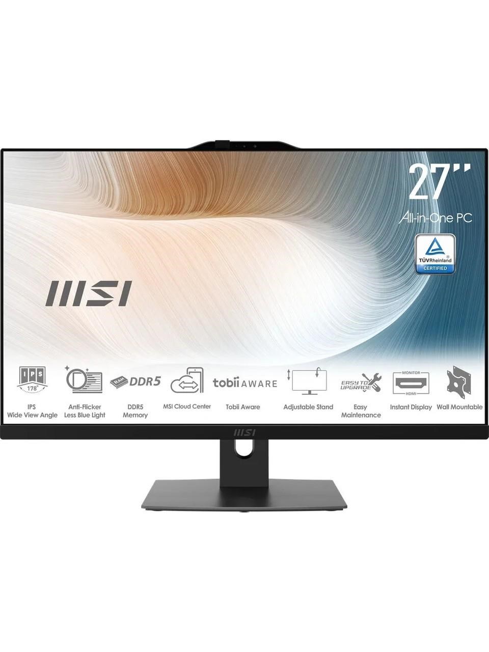 MSI MODERN AM272P 1M-1094XEU 27 FHD 16:9 (1920X1080) CORE 7 150U 16GB DDR5 1TB SSD FDOS SIYAH AIO PC