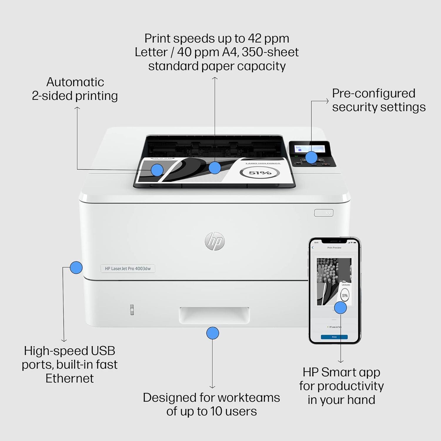 HP LaserJet Pro 4003DW Lazer Yazıcı
