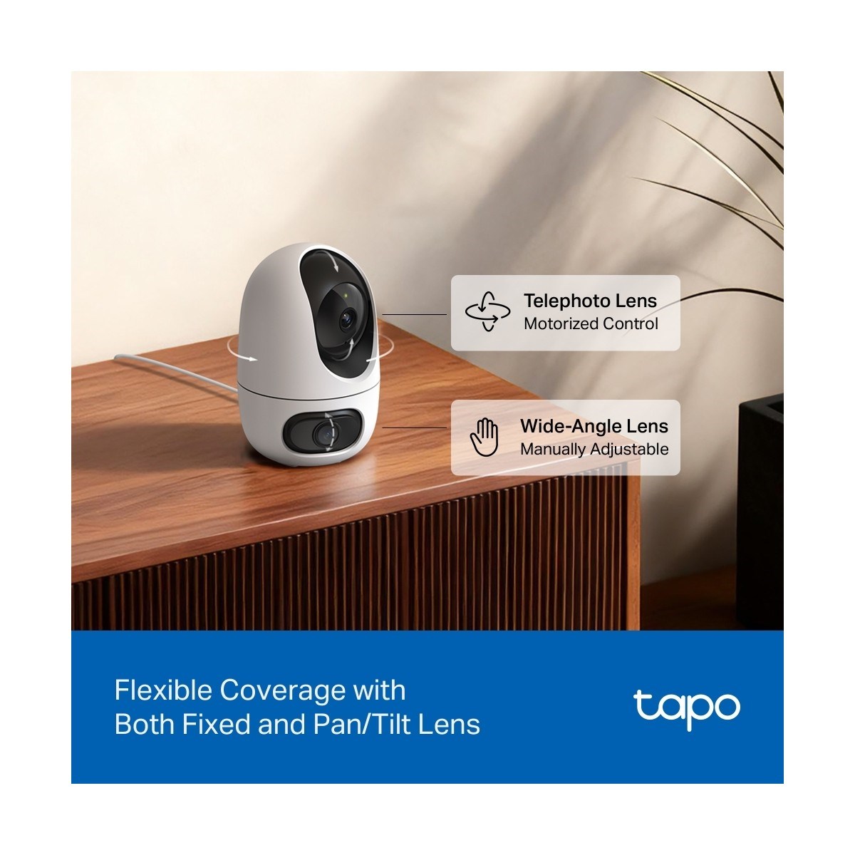 TP-LİNK Tapo C245D | 2k 3mp Çift Lensli Akıllı Güvenlik Kamerası | 360° | Geniş Açı ve Tele-Lens | Akıllı Hareket Takibi | Aı Kişi ve Bebek Ağlaması Algılama | Çift Ekran Izleme|bulut/sd Kart Depolama