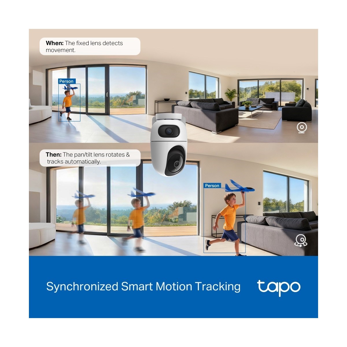TP-LİNK Tapo C245D | 2k 3mp Çift Lensli Akıllı Güvenlik Kamerası | 360° | Geniş Açı ve Tele-Lens | Akıllı Hareket Takibi | Aı Kişi ve Bebek Ağlaması Algılama | Çift Ekran Izleme|bulut/sd Kart Depolama