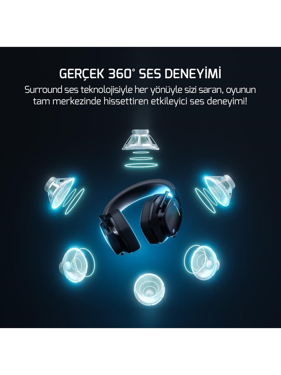 Gamepower Kai Titanium Ultra Wireless 7.1 Surround Hi-Fi Rainbow Gaming (Oyuncu) Kulaklık
