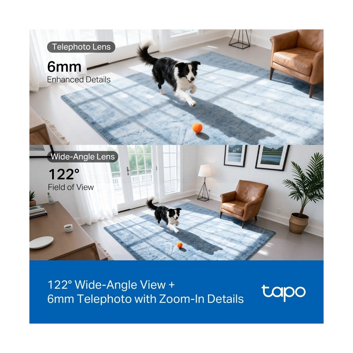 TP-LİNK Tapo C245D | 2k 3mp Çift Lensli Akıllı Güvenlik Kamerası | 360° | Geniş Açı ve Tele-Lens | Akıllı Hareket Takibi | Aı Kişi ve Bebek Ağlaması Algılama | Çift Ekran Izleme|bulut/sd Kart Depolama