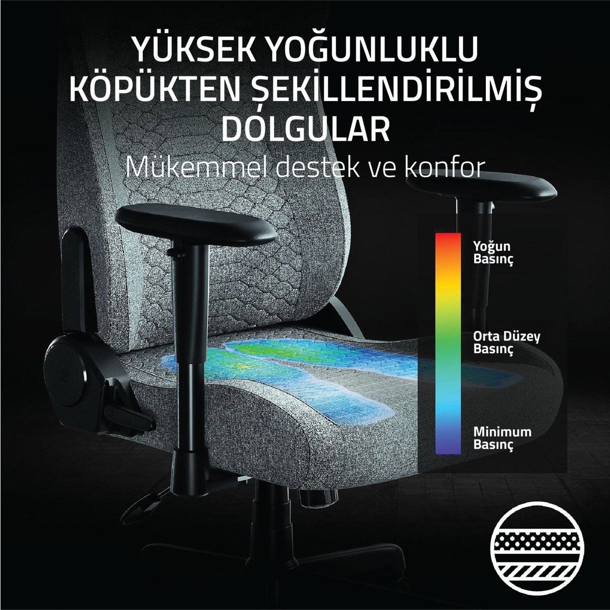 RAZER İskur V2 X Açık Gri Oyuncu Koltuğu RZ38-05310200-R3G1