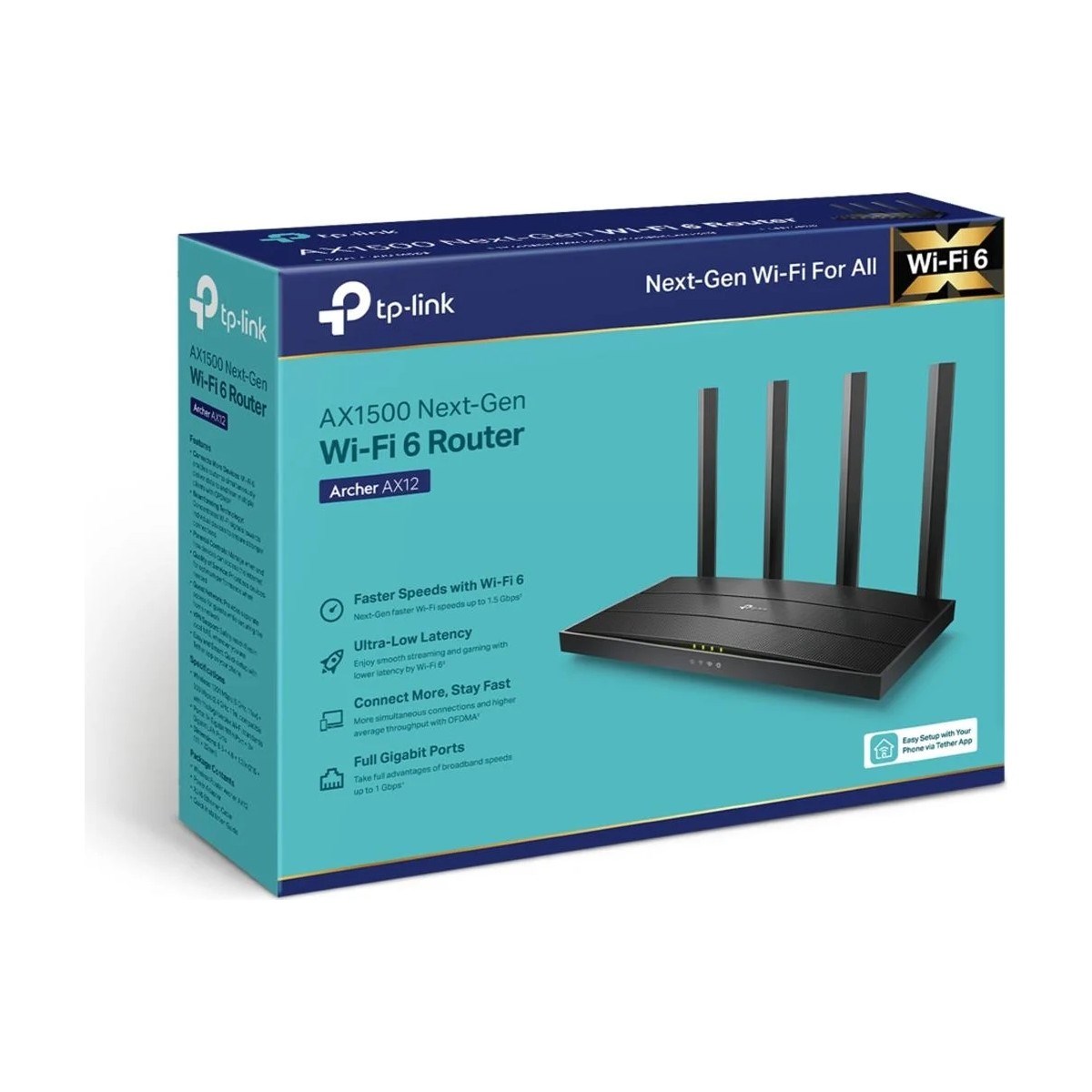 TP-LİNK Archer AX12 AX1500 1200mbps Dual Band Gigabit Wifi 6 Router