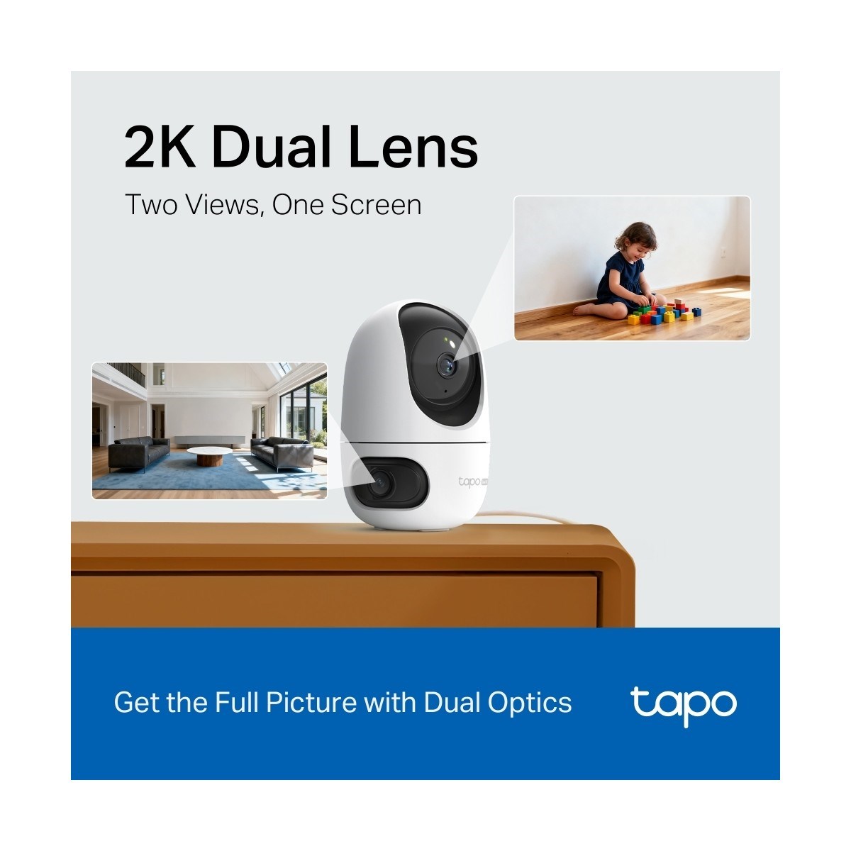 TP-LİNK Tapo C245D | 2k 3mp Çift Lensli Akıllı Güvenlik Kamerası | 360° | Geniş Açı ve Tele-Lens | Akıllı Hareket Takibi | Aı Kişi ve Bebek Ağlaması Algılama | Çift Ekran Izleme|bulut/sd Kart Depolama