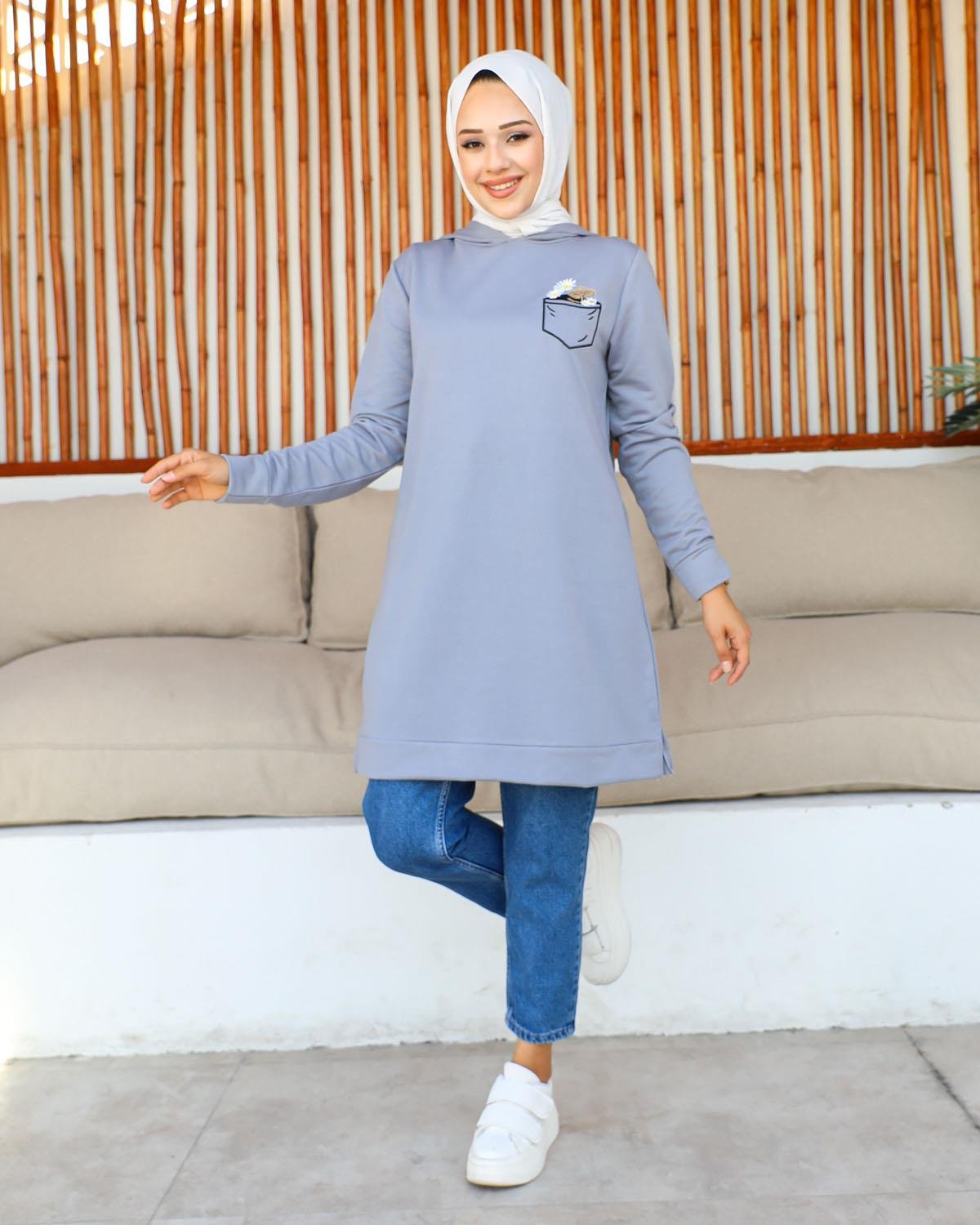 Tesettür Tunik Modelleri - Nakışlı Tunik Modelleri - Affanmoda