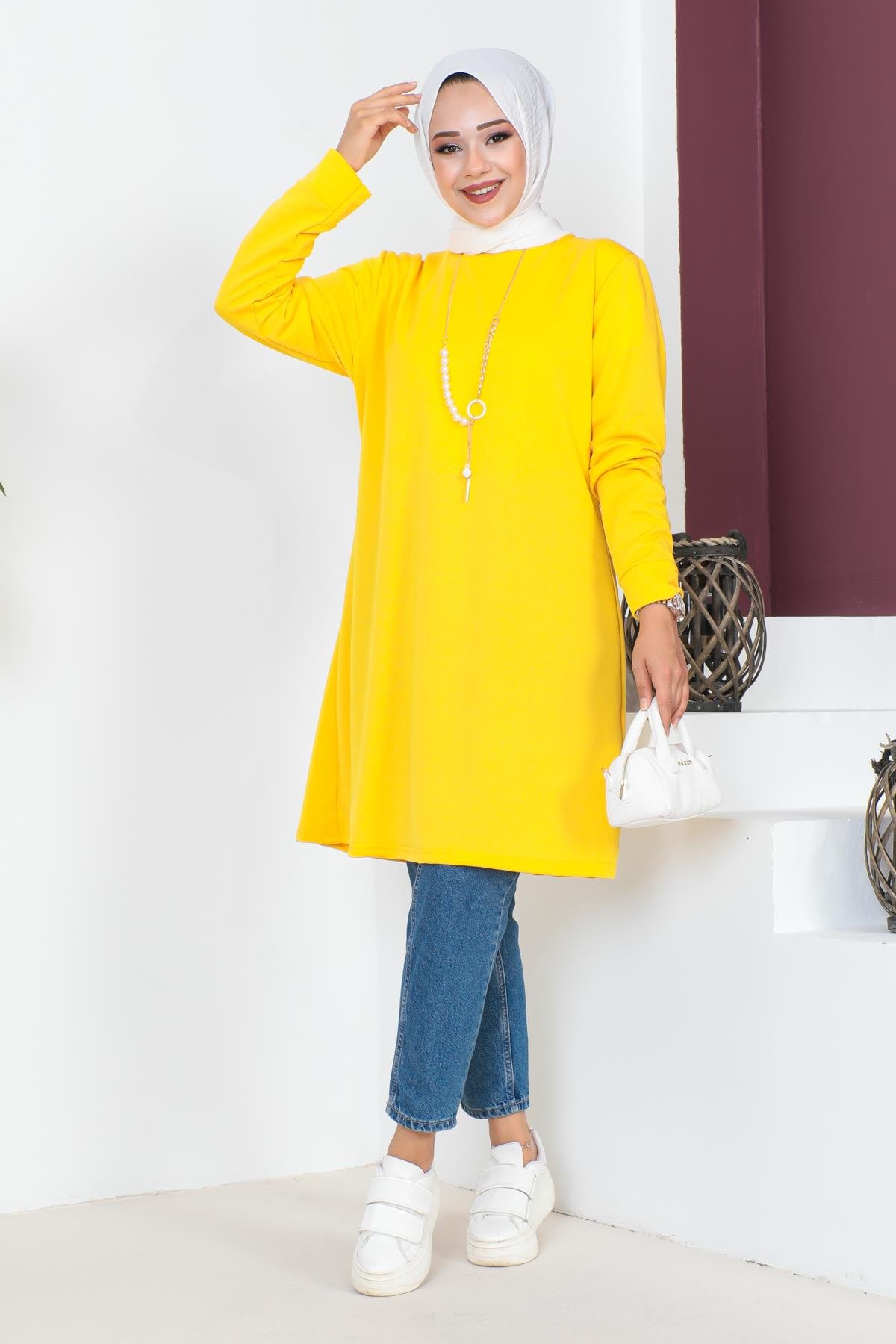 Kolyeli Tesettür Tunik Modelleri - Affan Moda