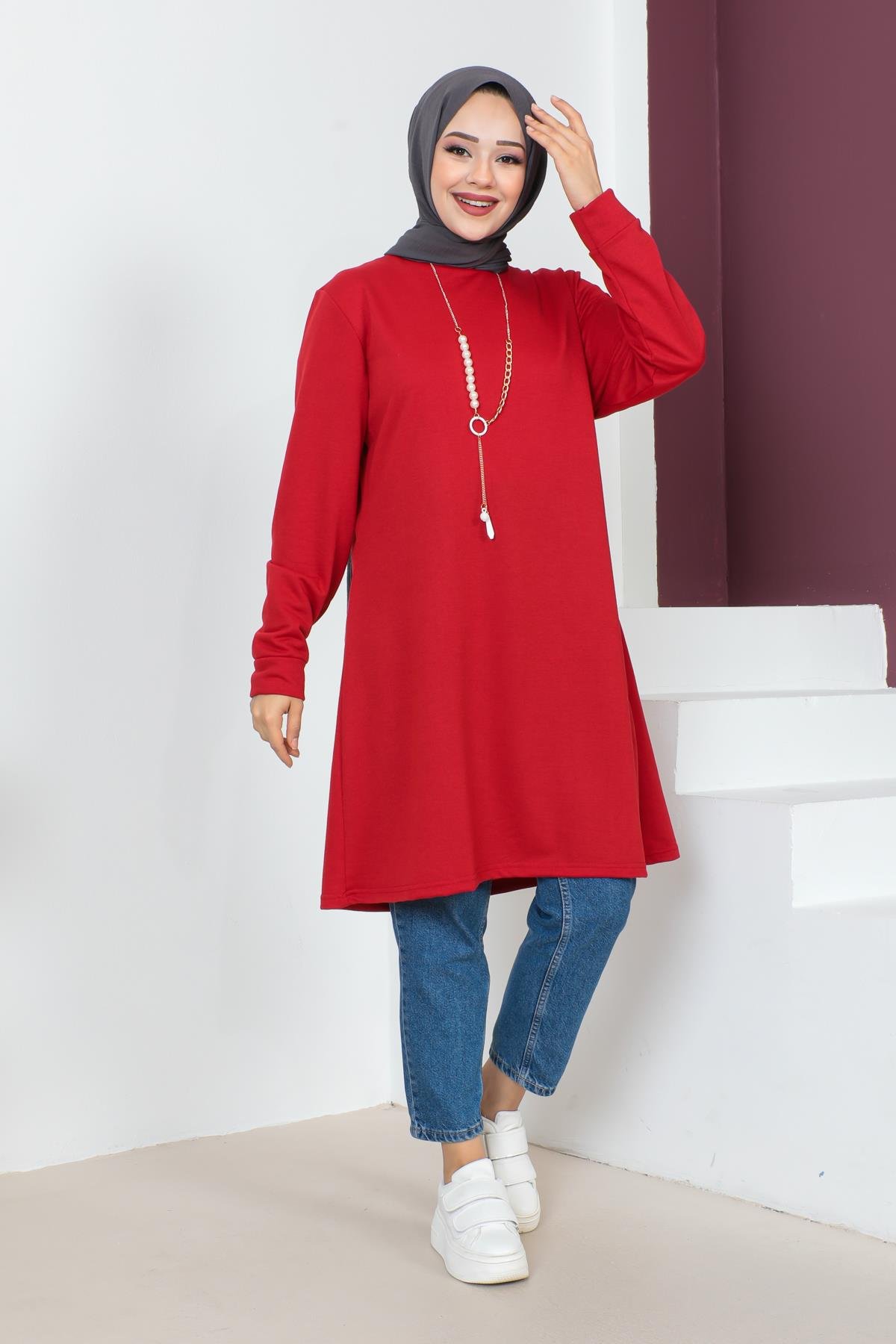 Kolyeli Tesettür Tunik Modelleri - Affan Moda