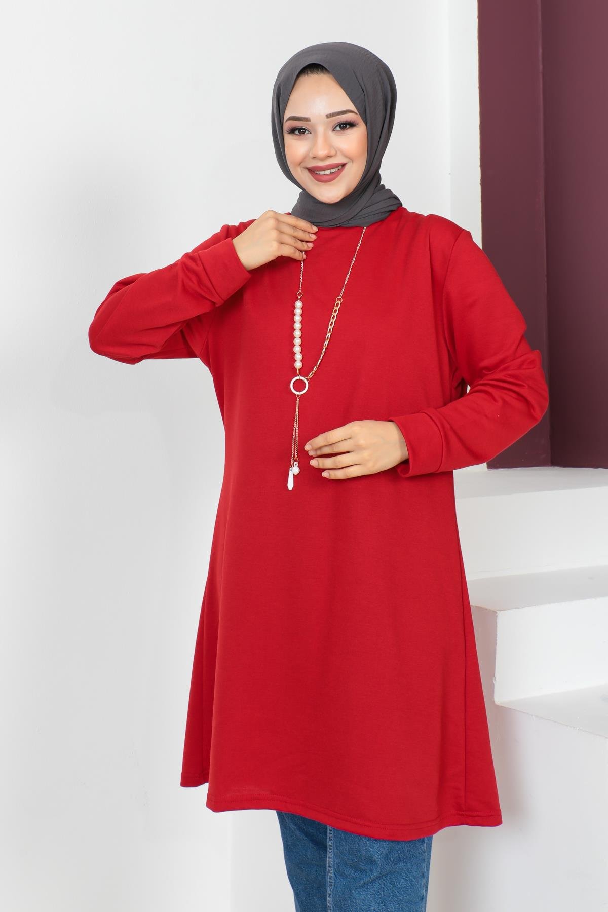 Kolyeli Tesettür Tunik Modelleri - Affan Moda