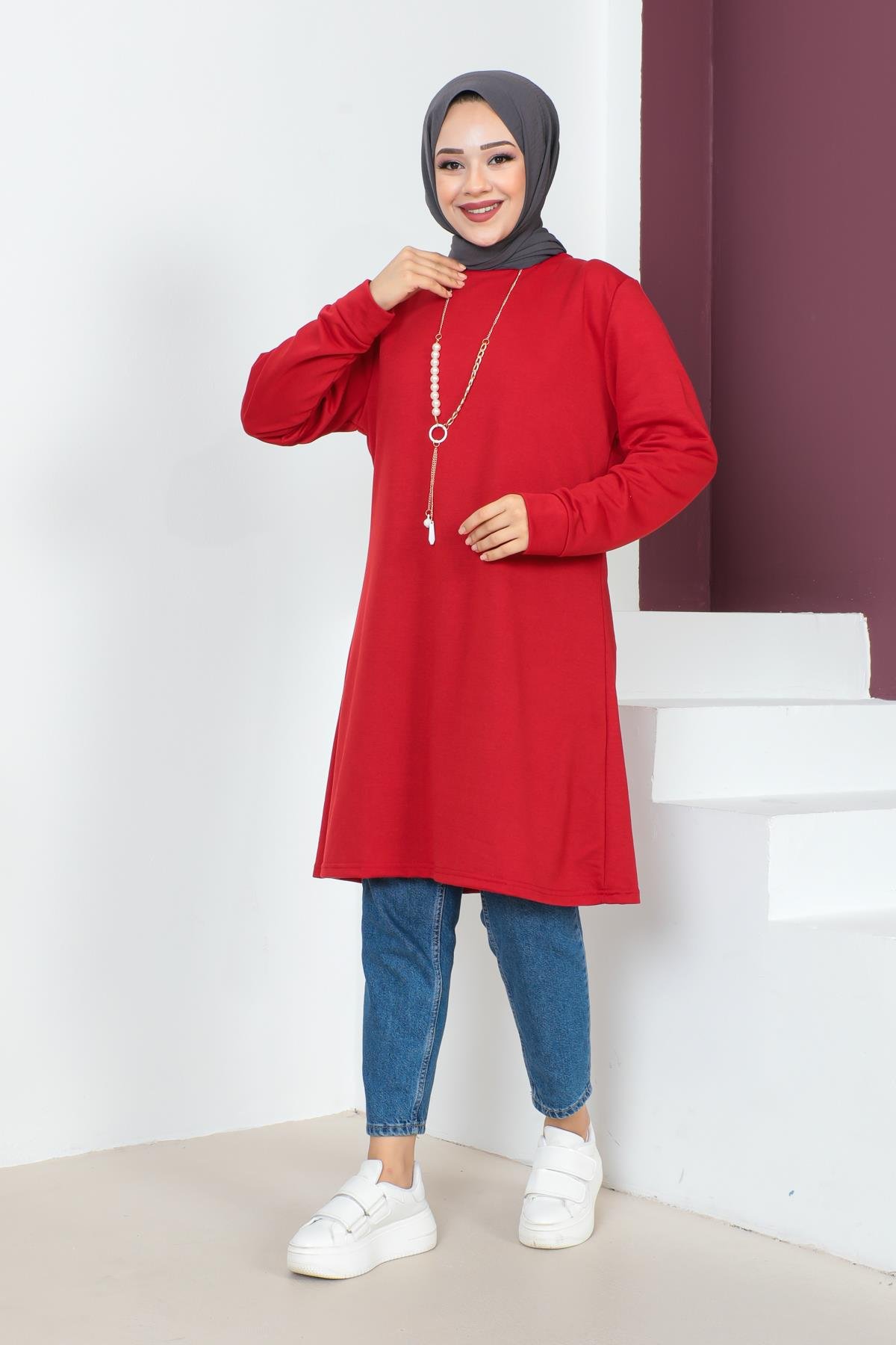 Kolyeli Tesettür Tunik Modelleri - Affan Moda