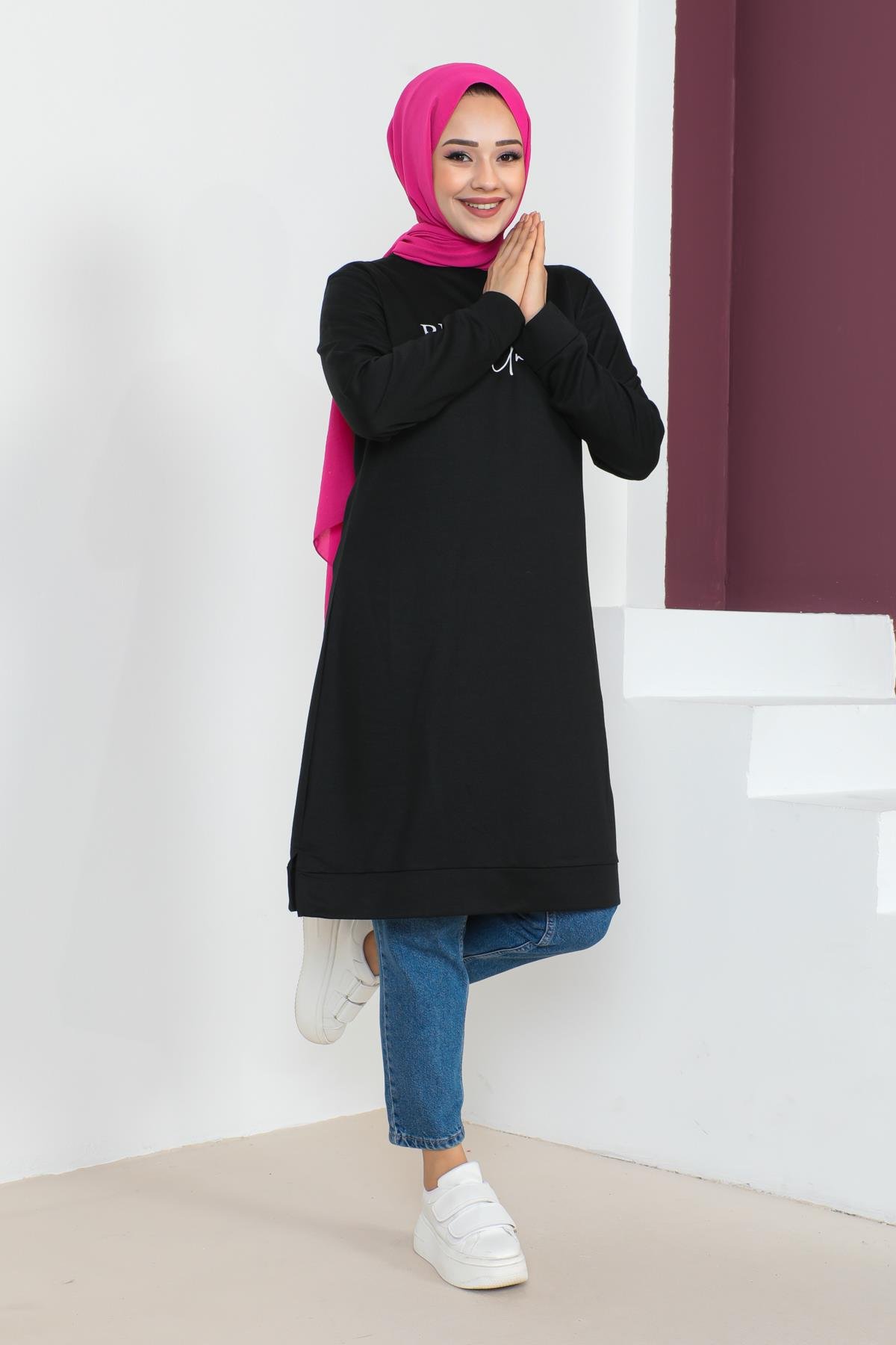 Affan Moda | Baskılı Tesettür Tunik - Şık ve Modern Tesettür Giyim