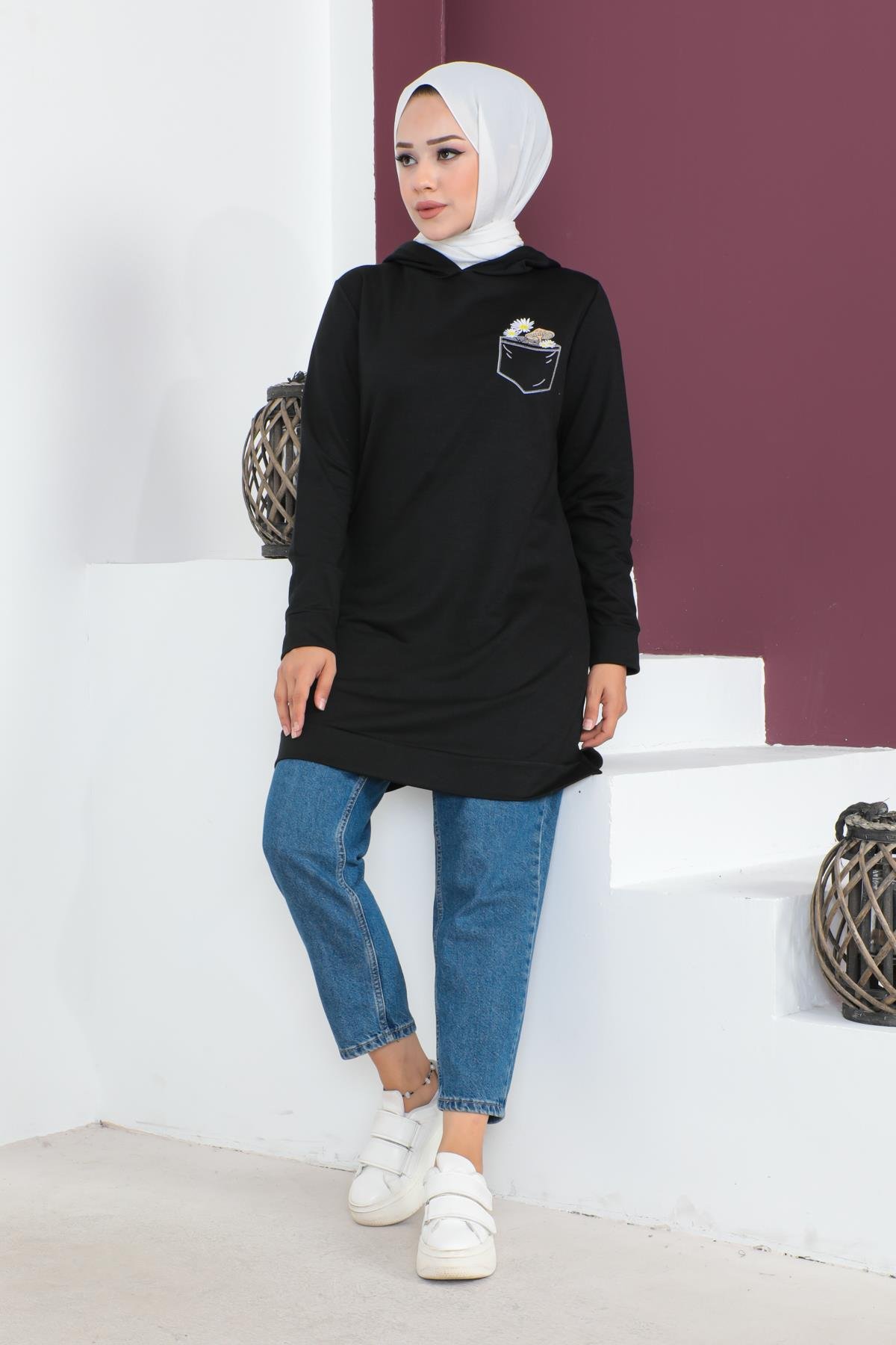 Tesettür Tunik Modelleri - Nakışlı Tunik Modelleri - Affanmoda