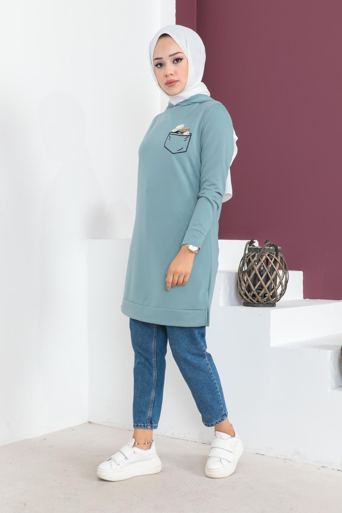 Tesettür Tunik Modelleri - Nakışlı Tunik Modelleri - Affanmoda