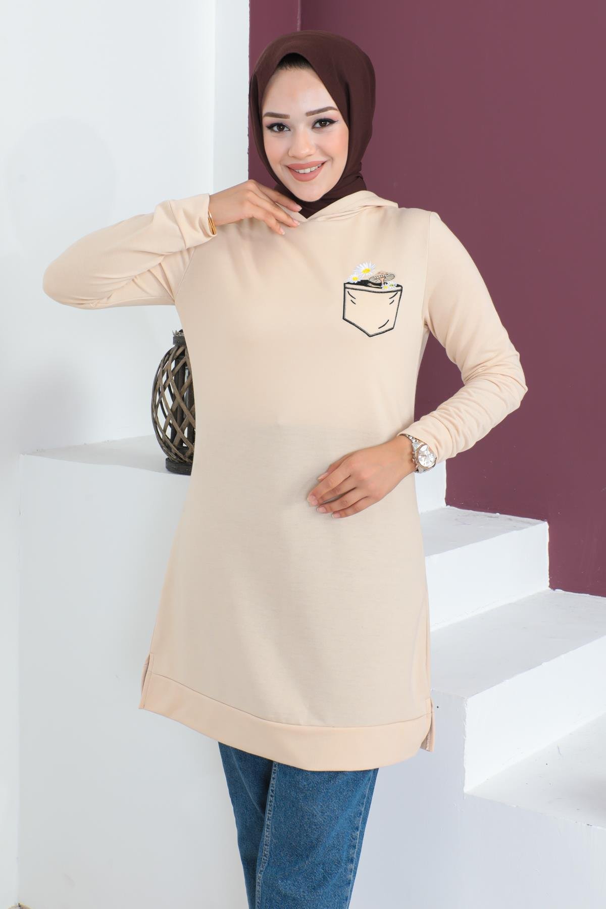 Tesettür Tunik Modelleri - Nakışlı Tunik Modelleri - Affanmoda