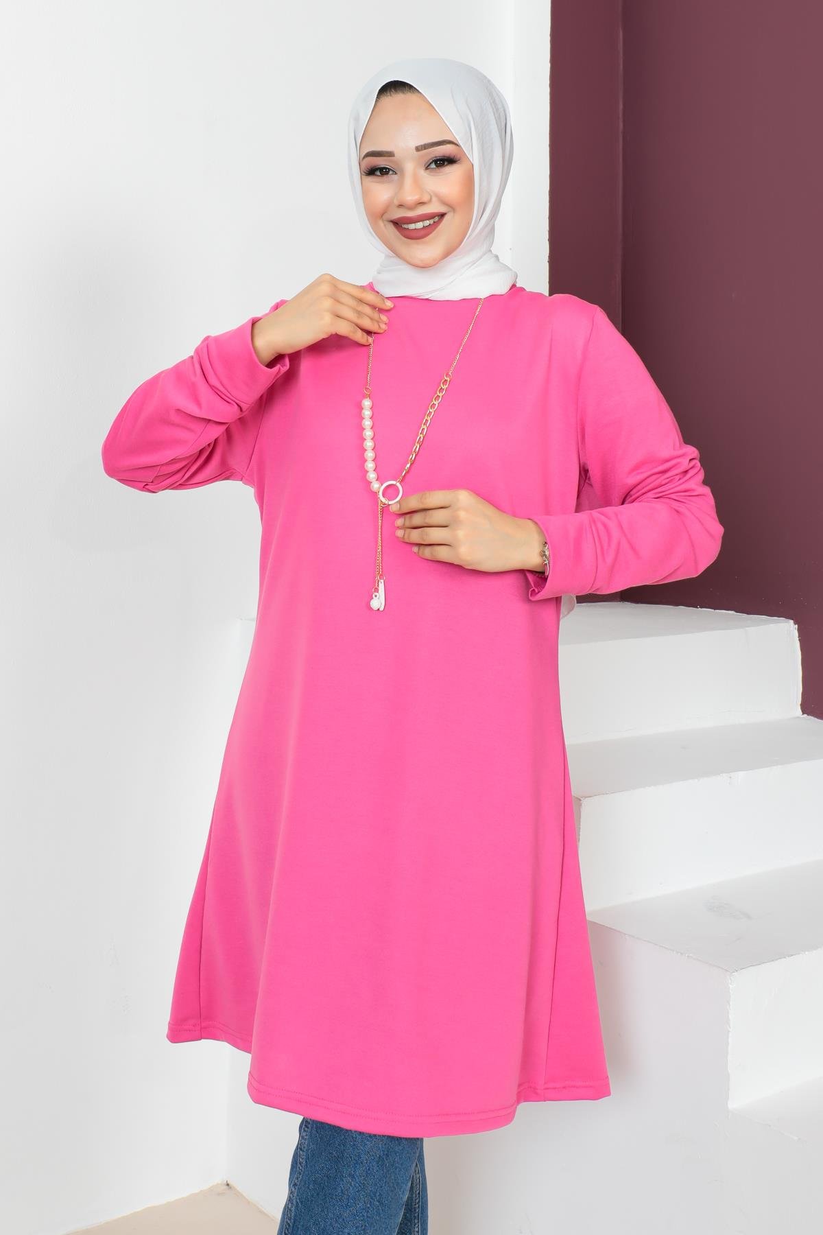 Kolyeli Tesettür Tunik Modelleri - Affan Moda