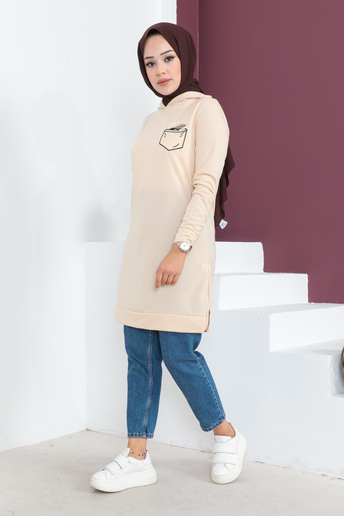 Tesettür Tunik Modelleri - Nakışlı Tunik Modelleri - Affanmoda