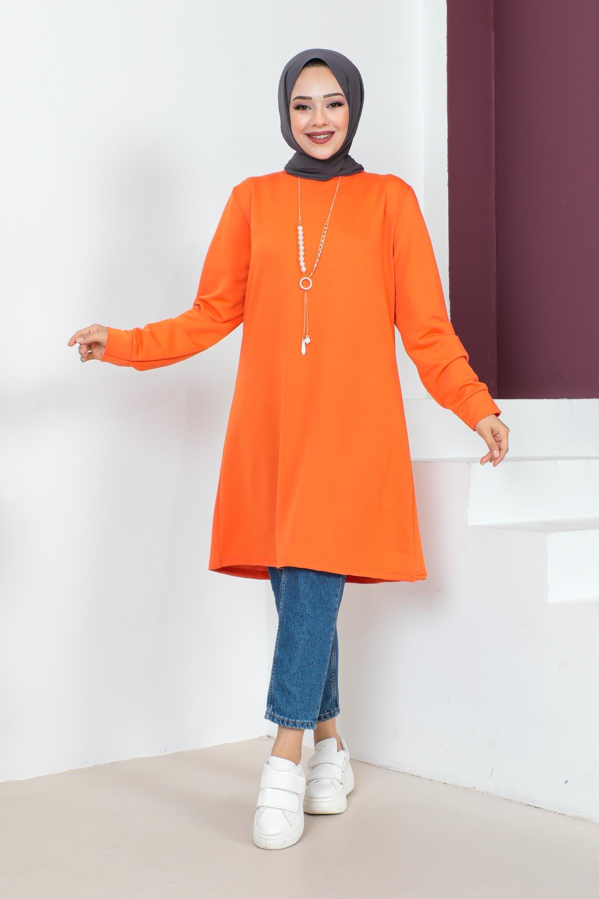 Kolyeli Tesettür Tunik Modelleri - Affan Moda