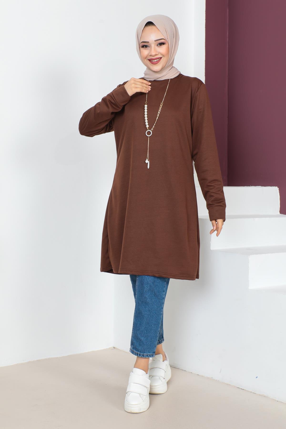 Kolyeli Tesettür Tunik Modelleri - Affan Moda