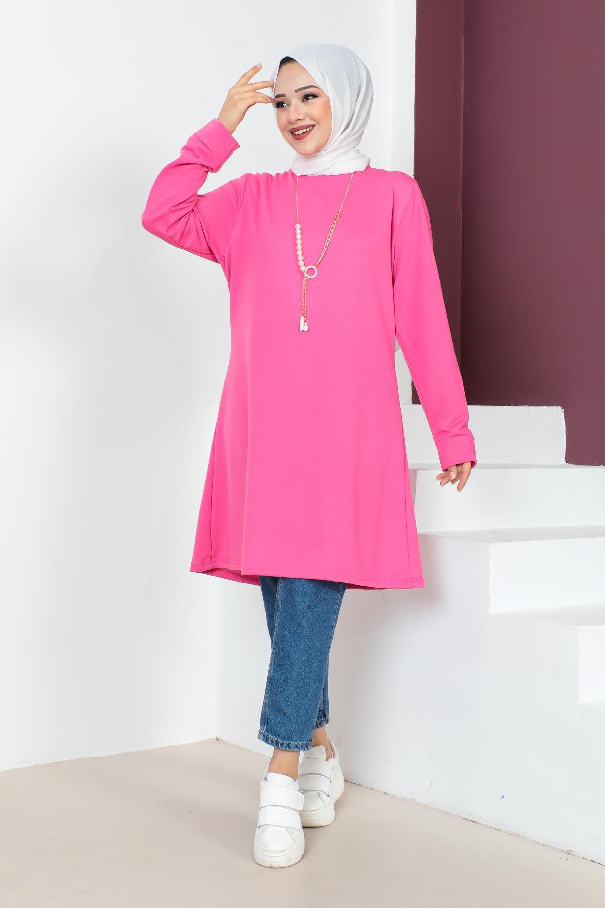 Kolyeli Tesettür Tunik Modelleri - Affan Moda