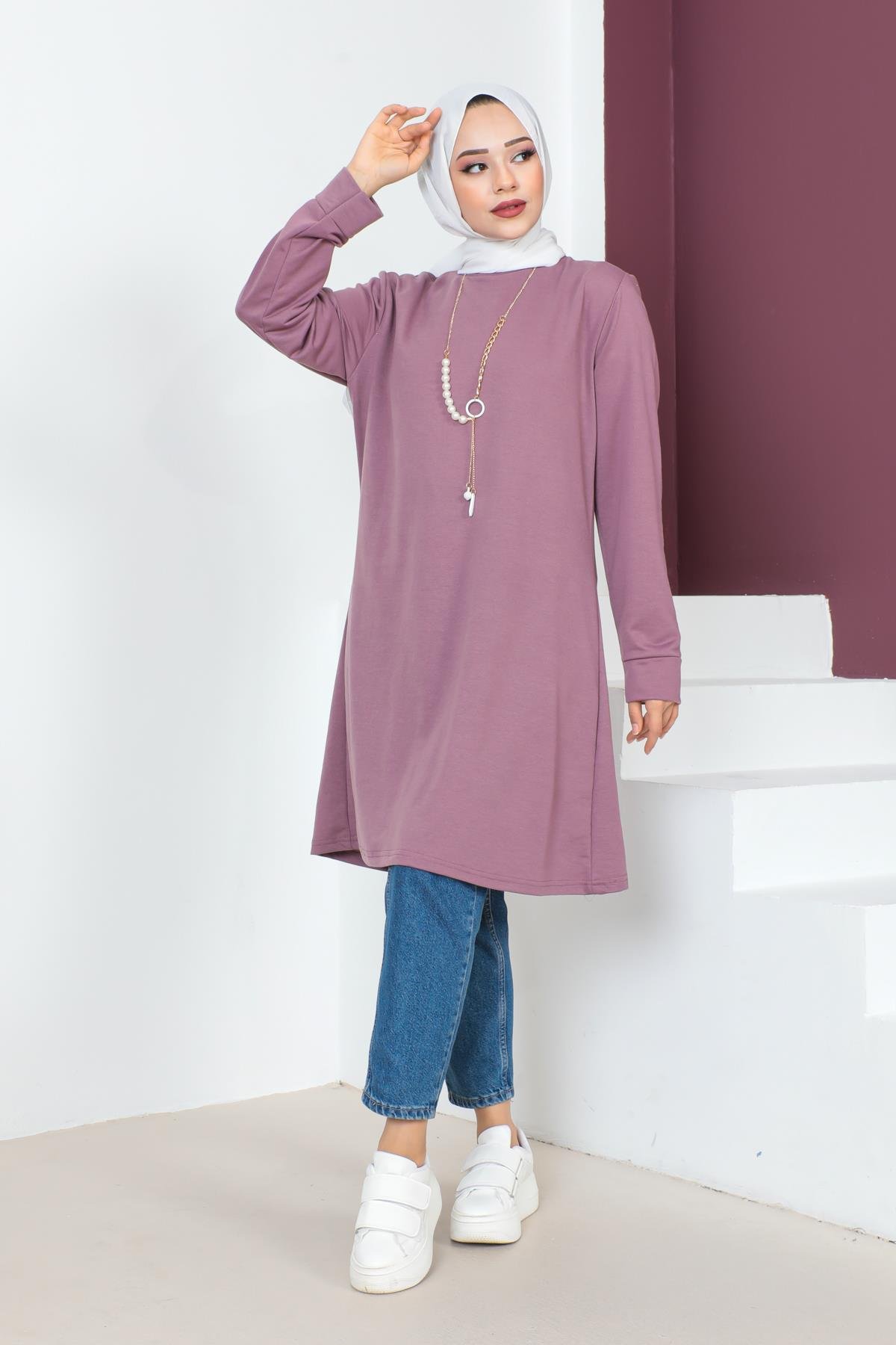 Kolyeli Tesettür Tunik Modelleri - Affan Moda