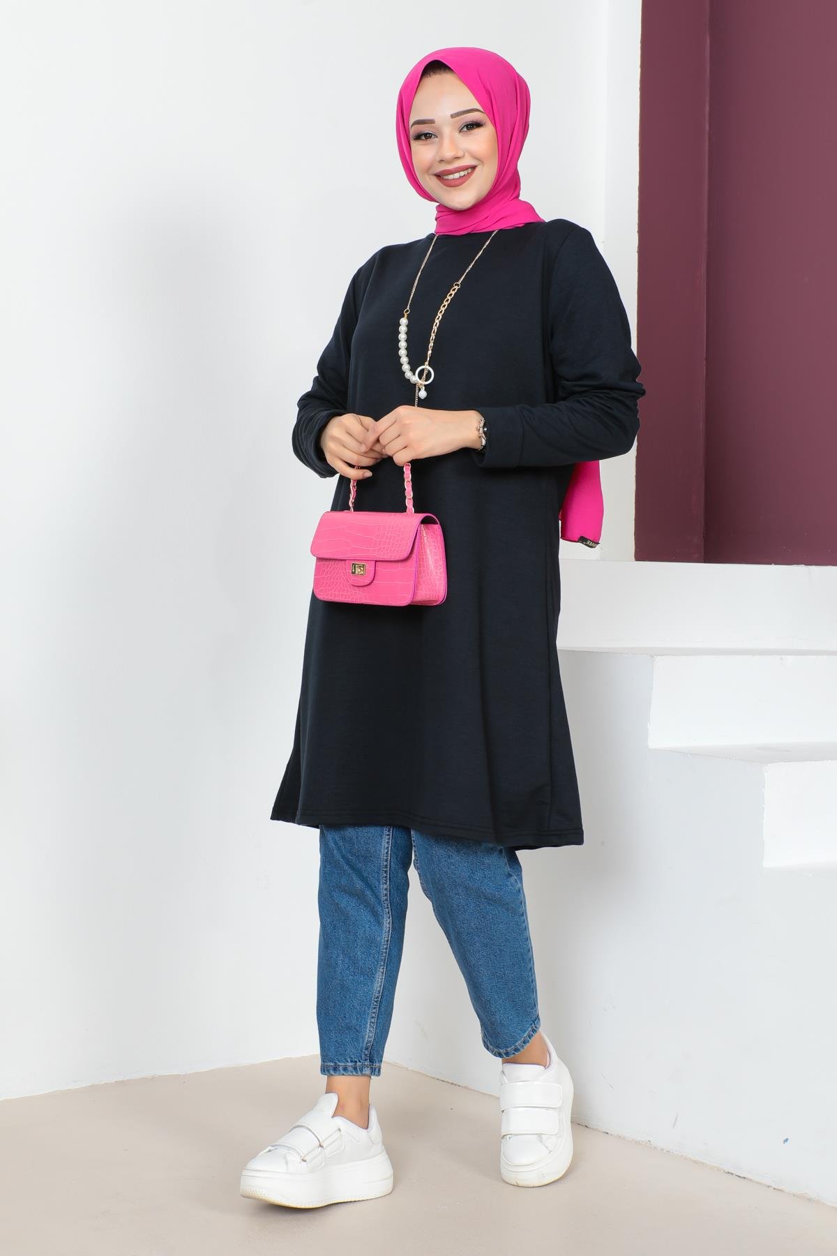 Kolyeli Tesettür Tunik Modelleri - Affan Moda