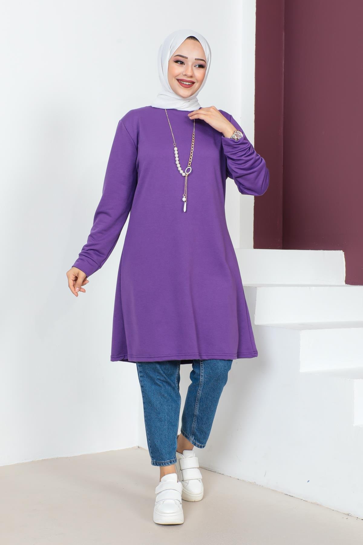 Kolyeli Tesettür Tunik Modelleri - Affan Moda