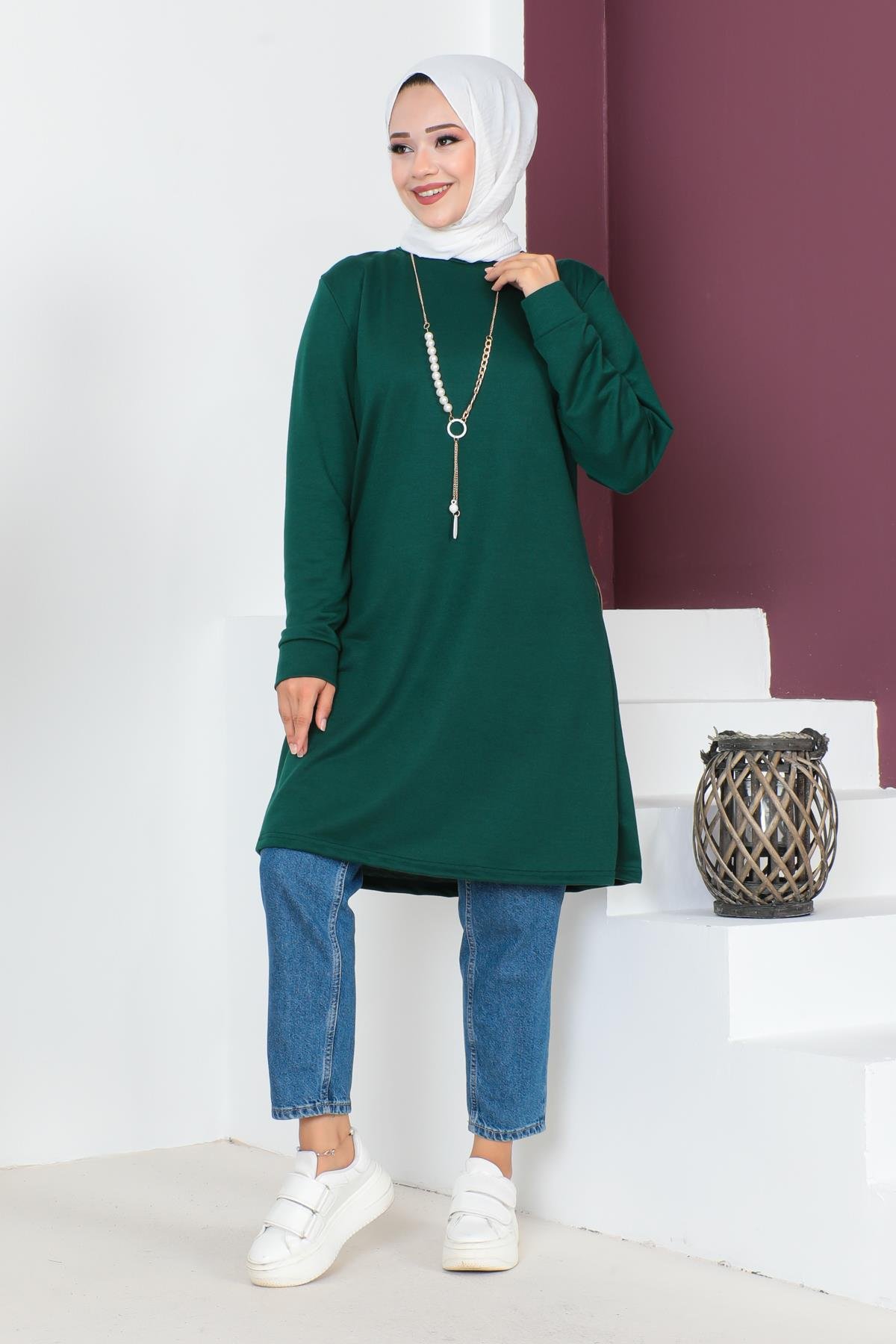 Kolyeli Tesettür Tunik Modelleri - Affan Moda