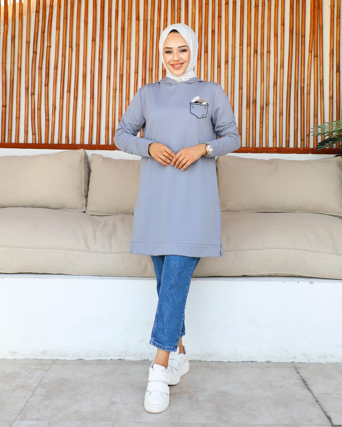 Tesettür Tunik Modelleri - Nakışlı Tunik Modelleri - Affanmoda