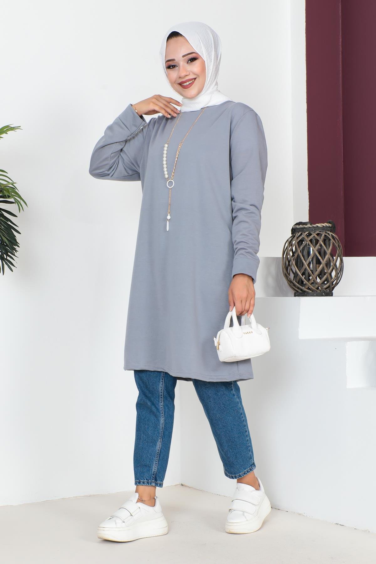 Kolyeli Tesettür Tunik Modelleri - Affan Moda