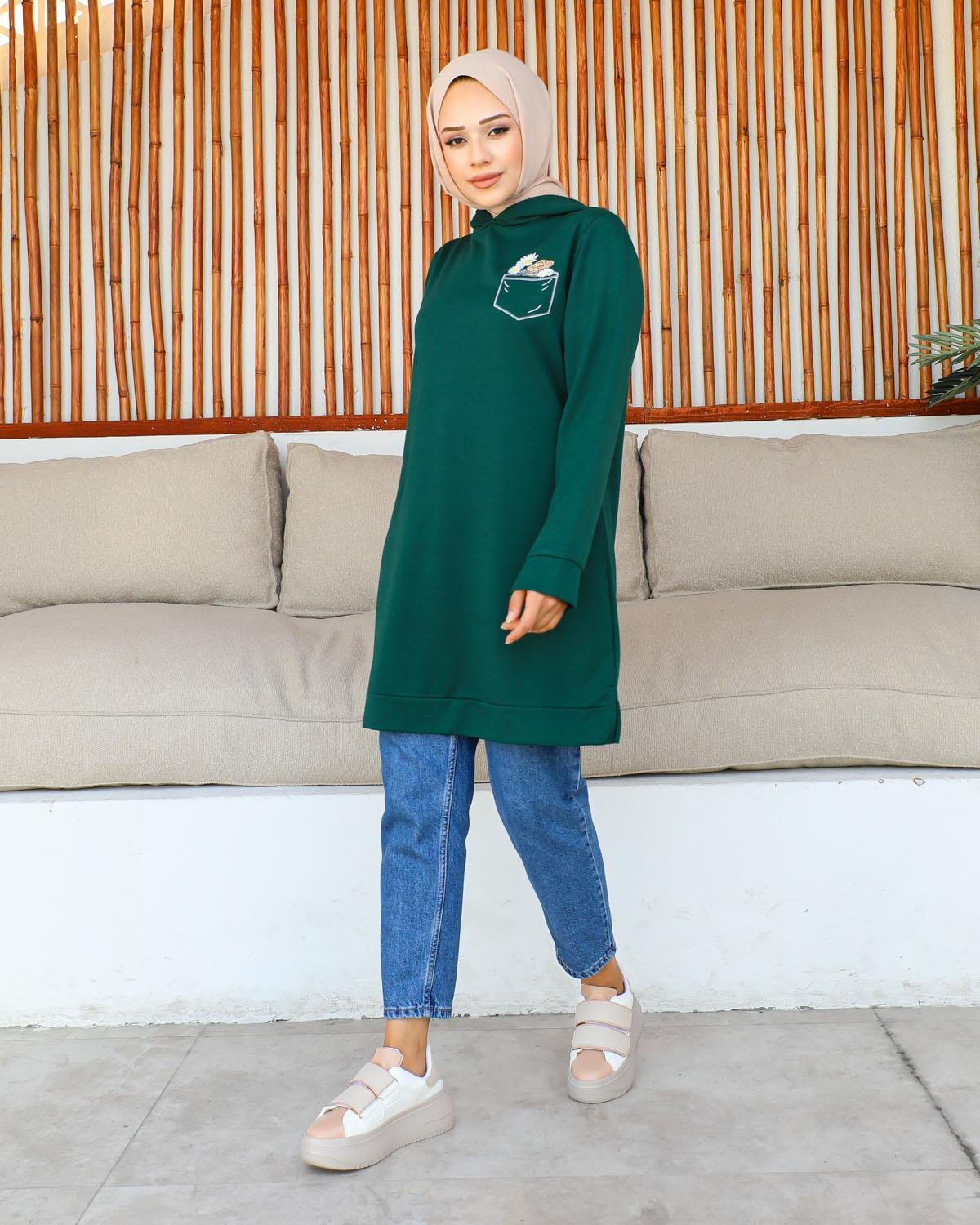 Tesettür Tunik Modelleri - Nakışlı Tunik Modelleri - Affanmoda