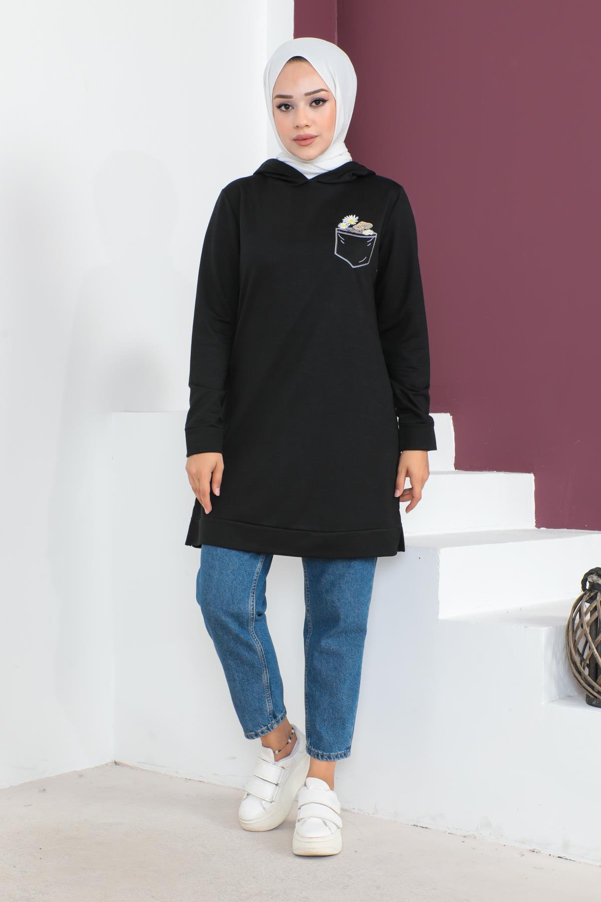 Tesettür Tunik Modelleri - Nakışlı Tunik Modelleri - Affanmoda