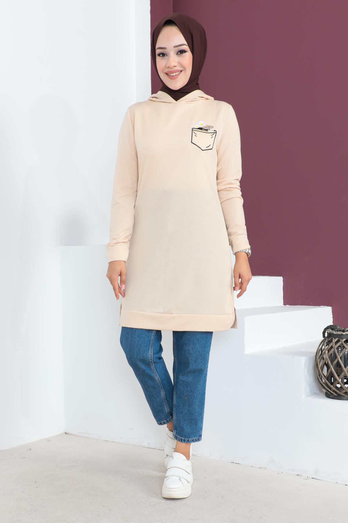 Tesettür Tunik Modelleri - Nakışlı Tunik Modelleri - Affanmoda
