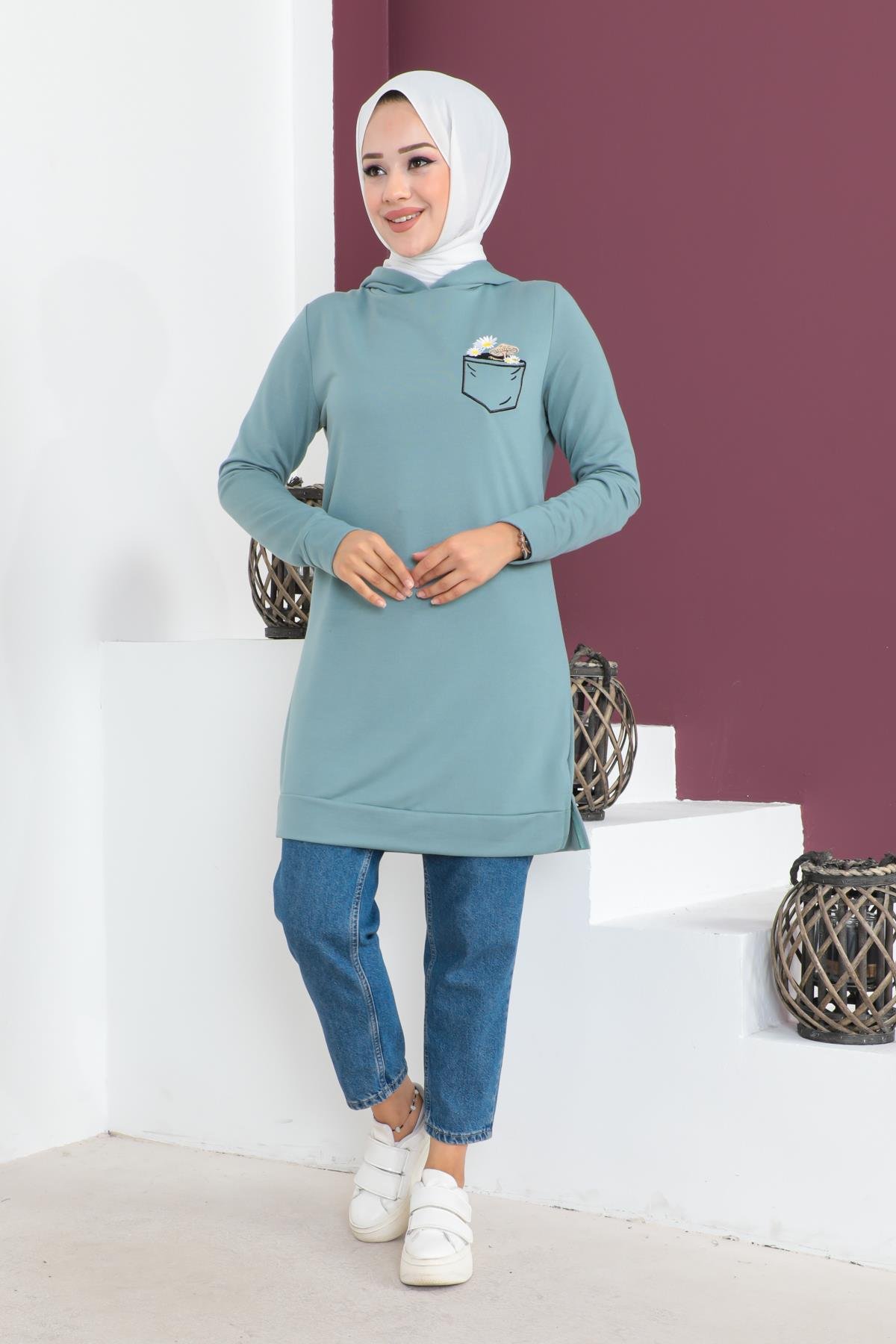 Tesettür Tunik Modelleri - Nakışlı Tunik Modelleri - Affanmoda