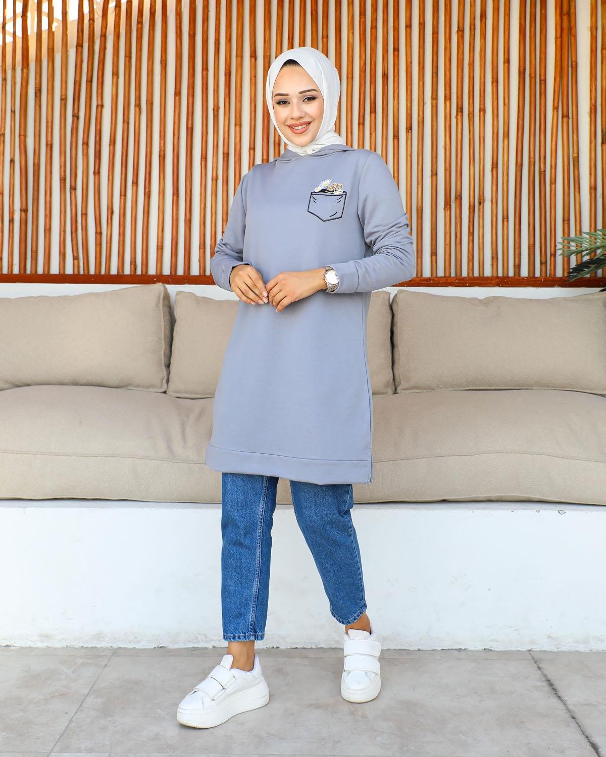 Tesettür Tunik Modelleri - Nakışlı Tunik Modelleri - Affanmoda