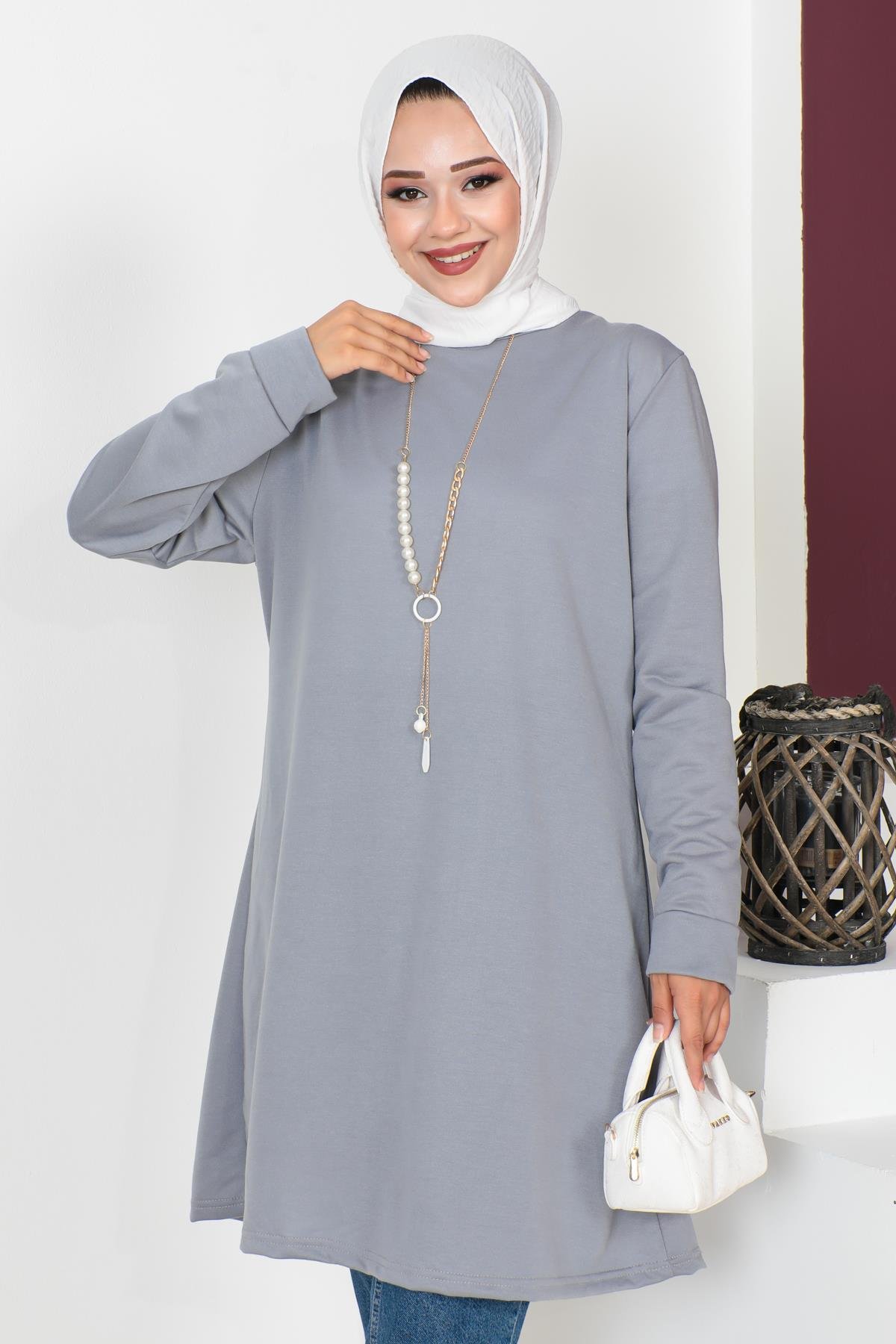 Kolyeli Tesettür Tunik Modelleri - Affan Moda