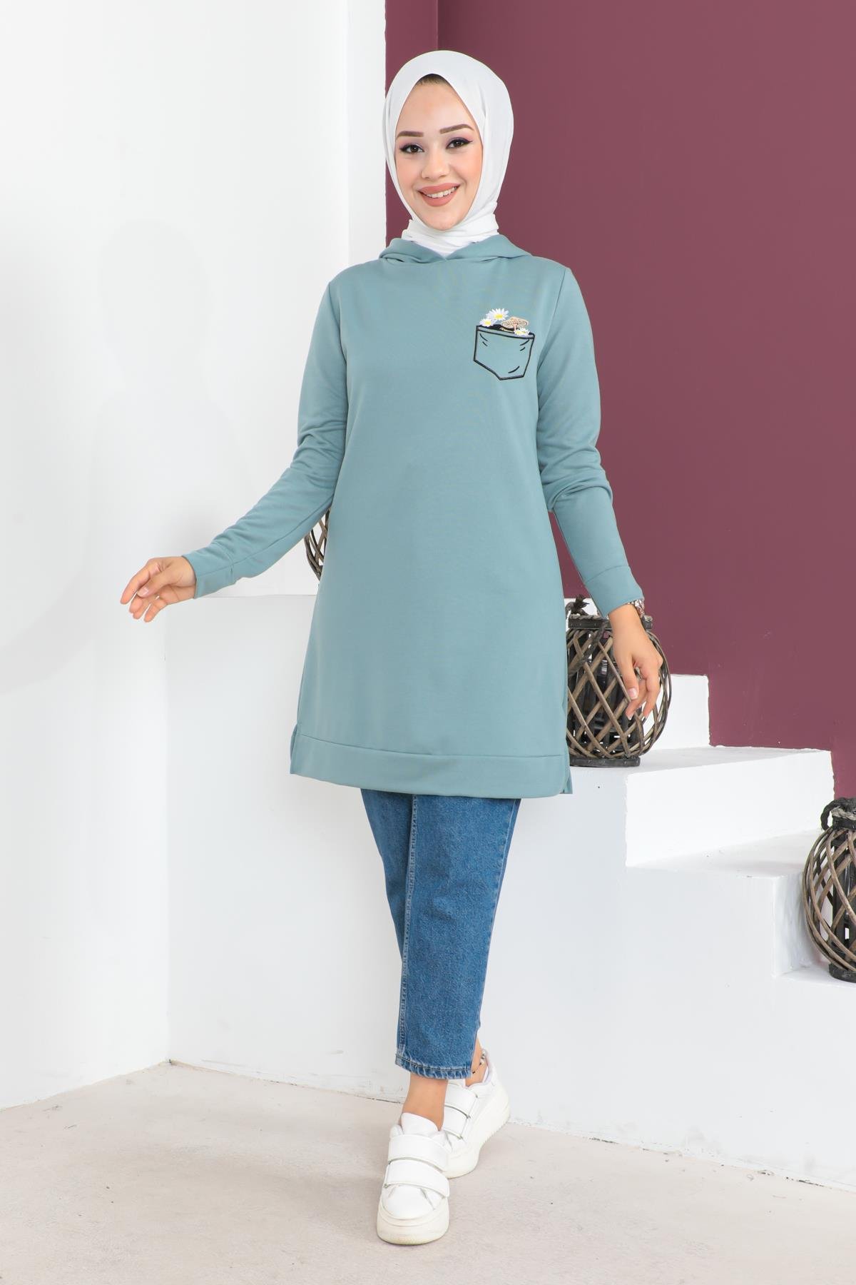 Tesettür Tunik Modelleri - Nakışlı Tunik Modelleri - Affanmoda