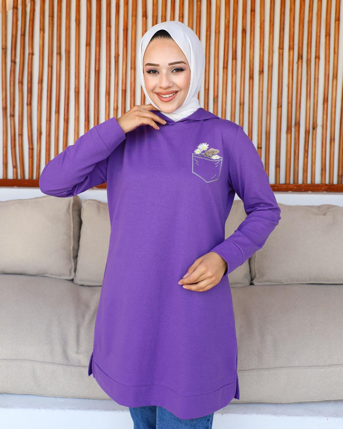 Tesettür Tunik Modelleri - Nakışlı Tunik Modelleri - Affanmoda