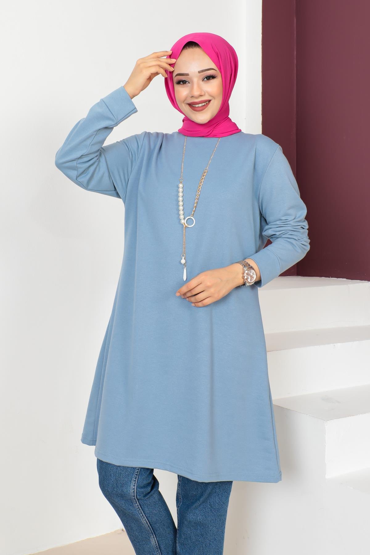 Kolyeli Tesettür Tunik Modelleri - Affan Moda