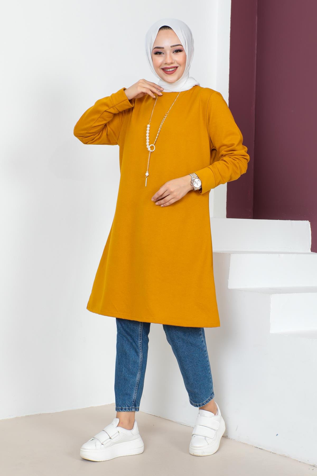 Kolyeli Tesettür Tunik Modelleri - Affan Moda