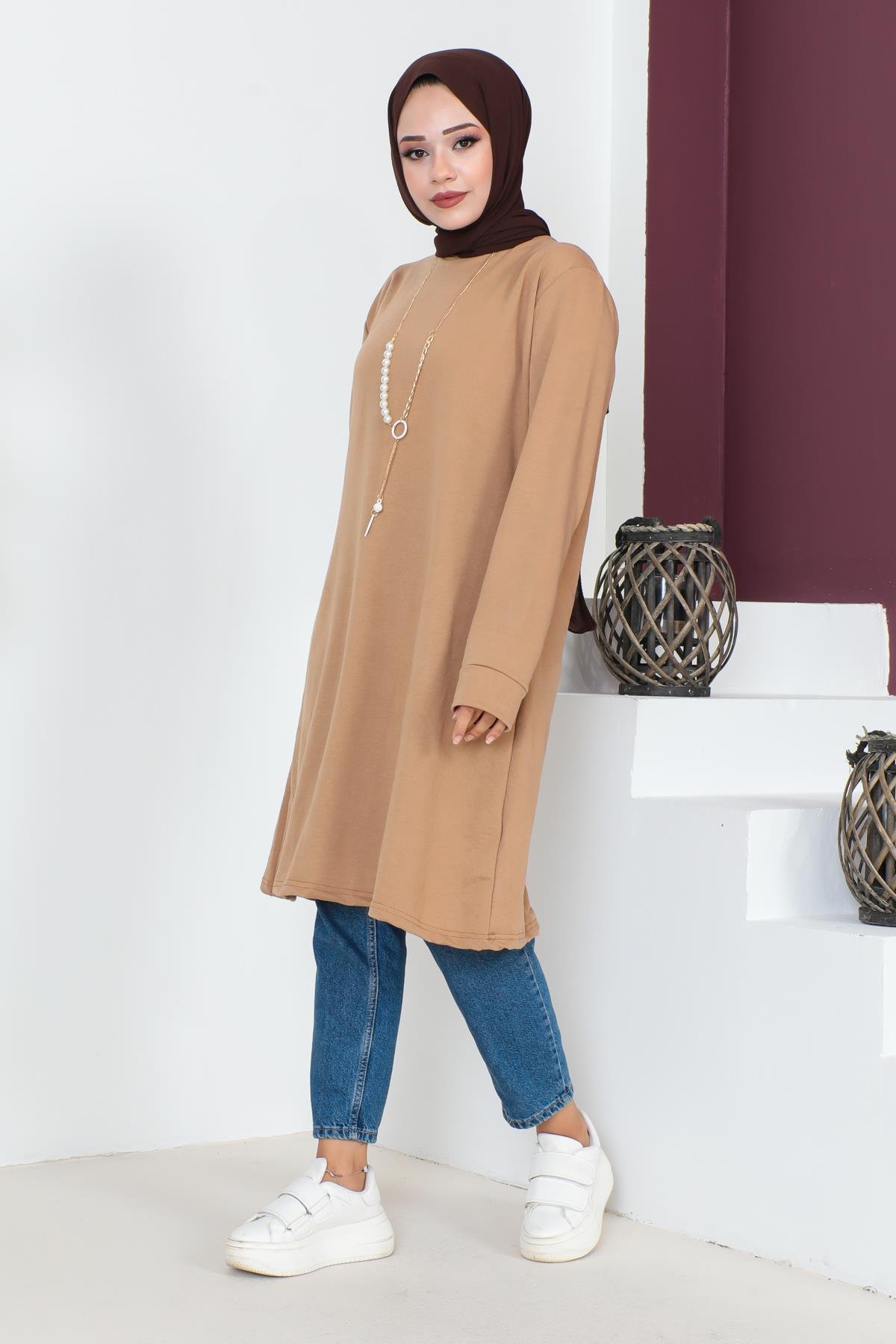 Kolyeli Tesettür Tunik Modelleri - Affan Moda