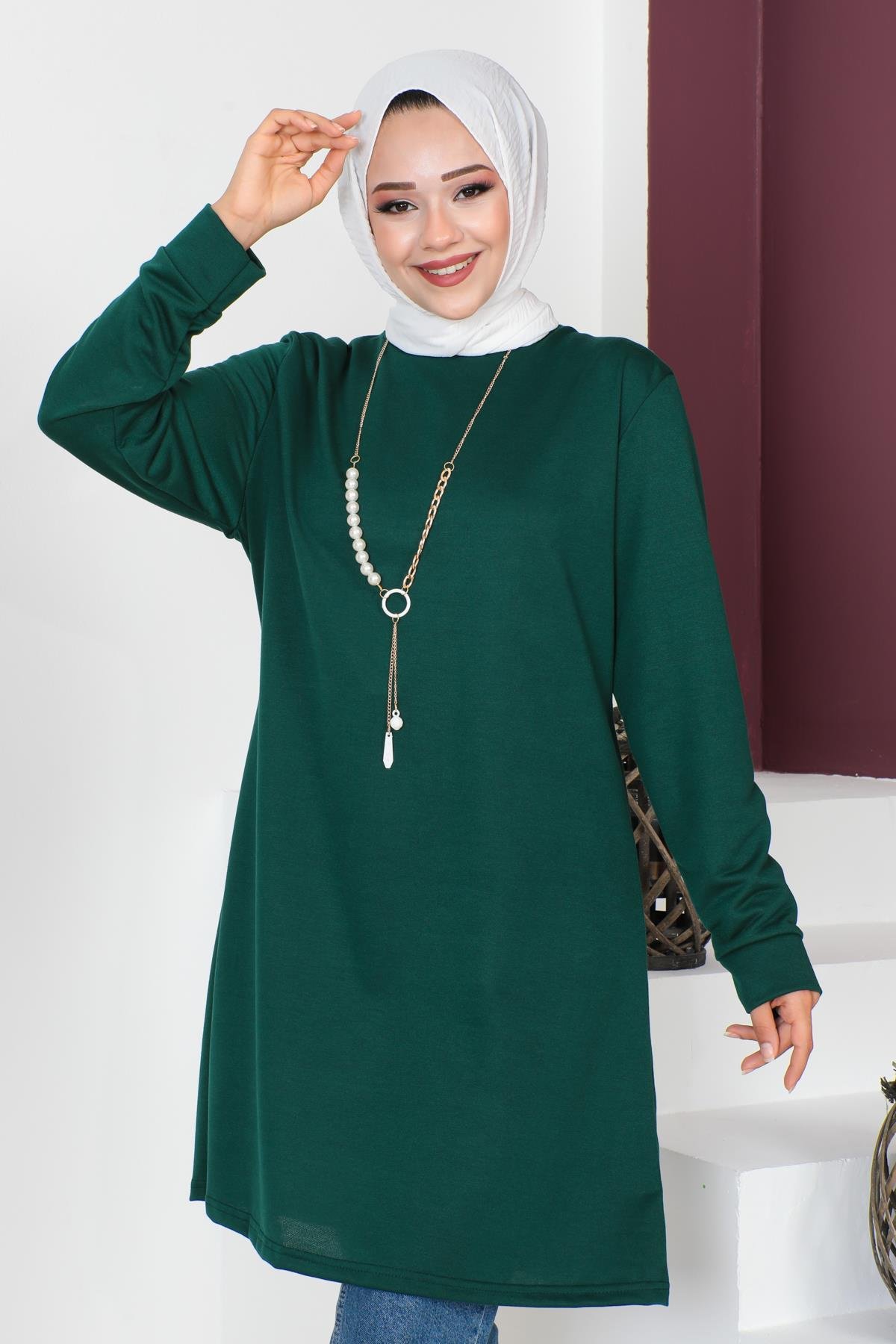 Kolyeli Tesettür Tunik Modelleri - Affan Moda