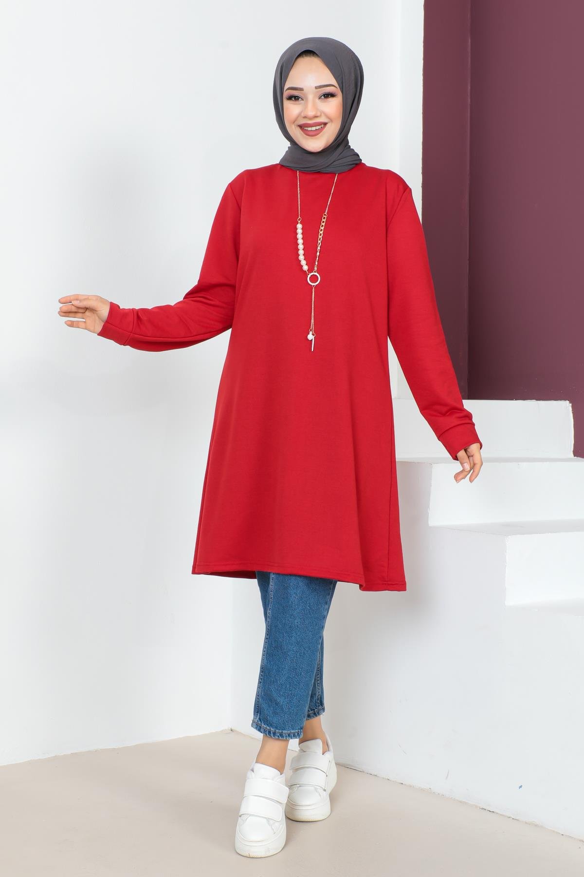 Kolyeli Tesettür Tunik Modelleri - Affan Moda