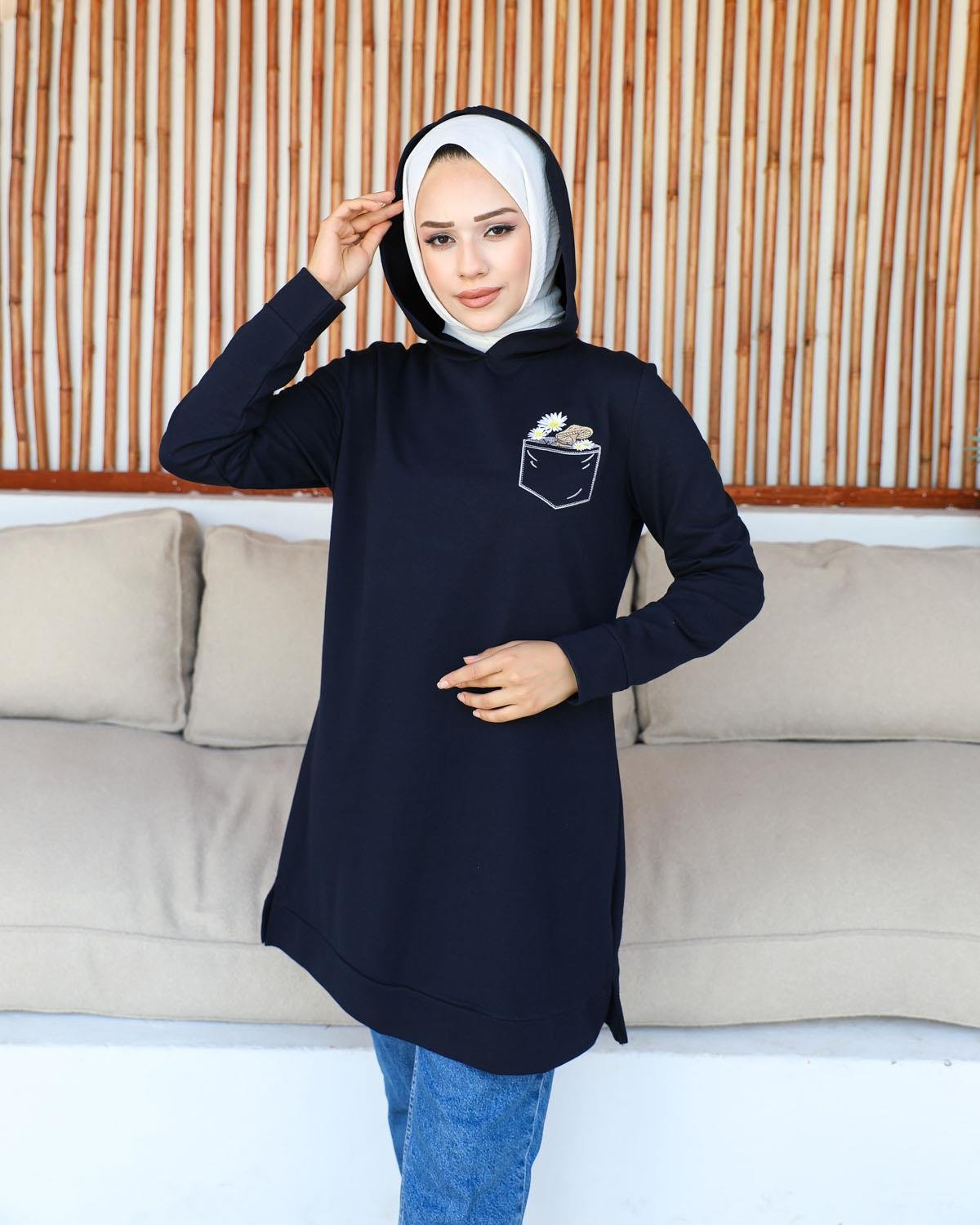 Tesettür Tunik Modelleri - Nakışlı Tunik Modelleri - Affanmoda