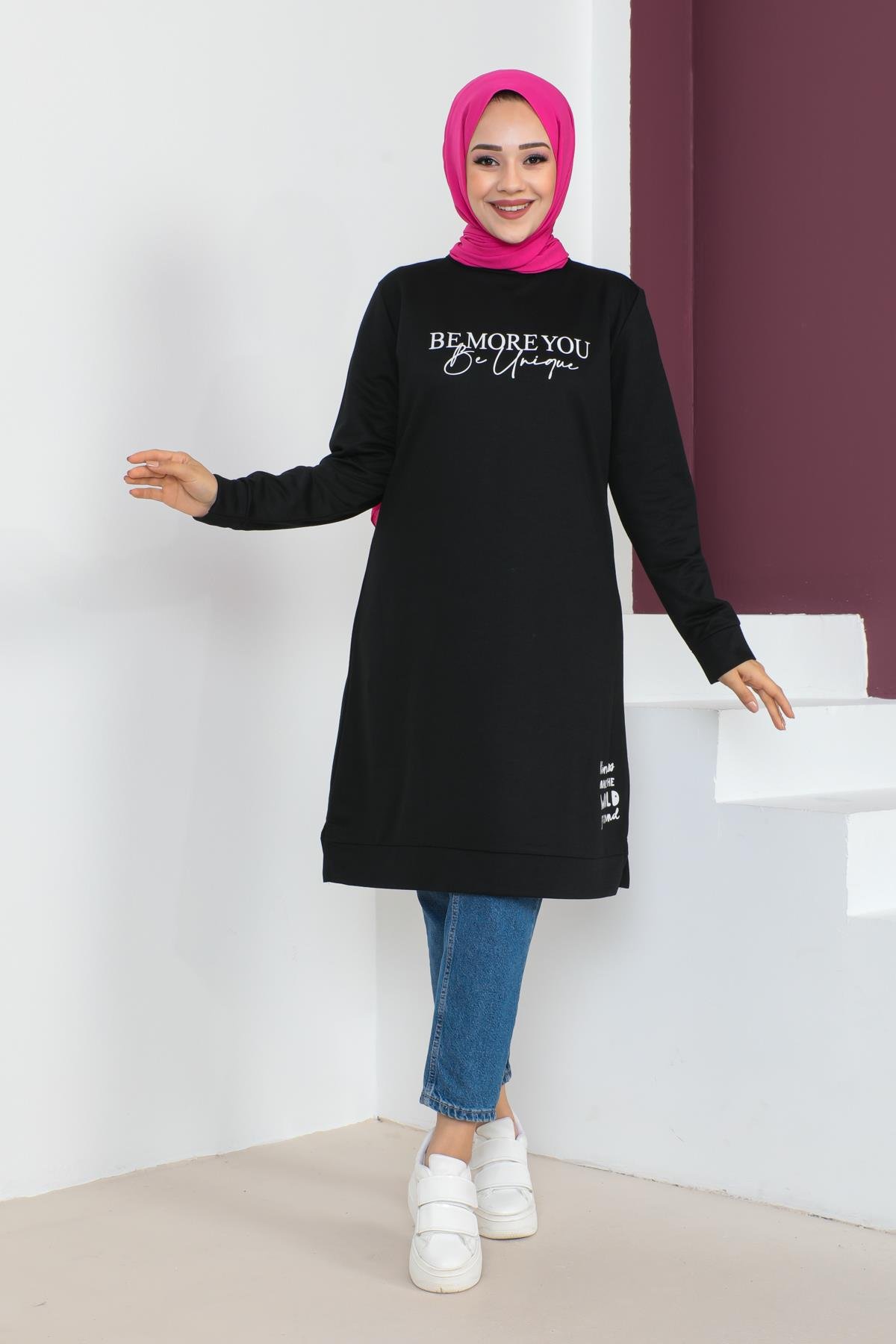 Affan Moda | Baskılı Tesettür Tunik - Şık ve Modern Tesettür Giyim