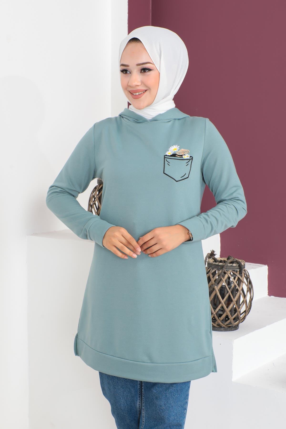 Tesettür Tunik Modelleri - Nakışlı Tunik Modelleri - Affanmoda