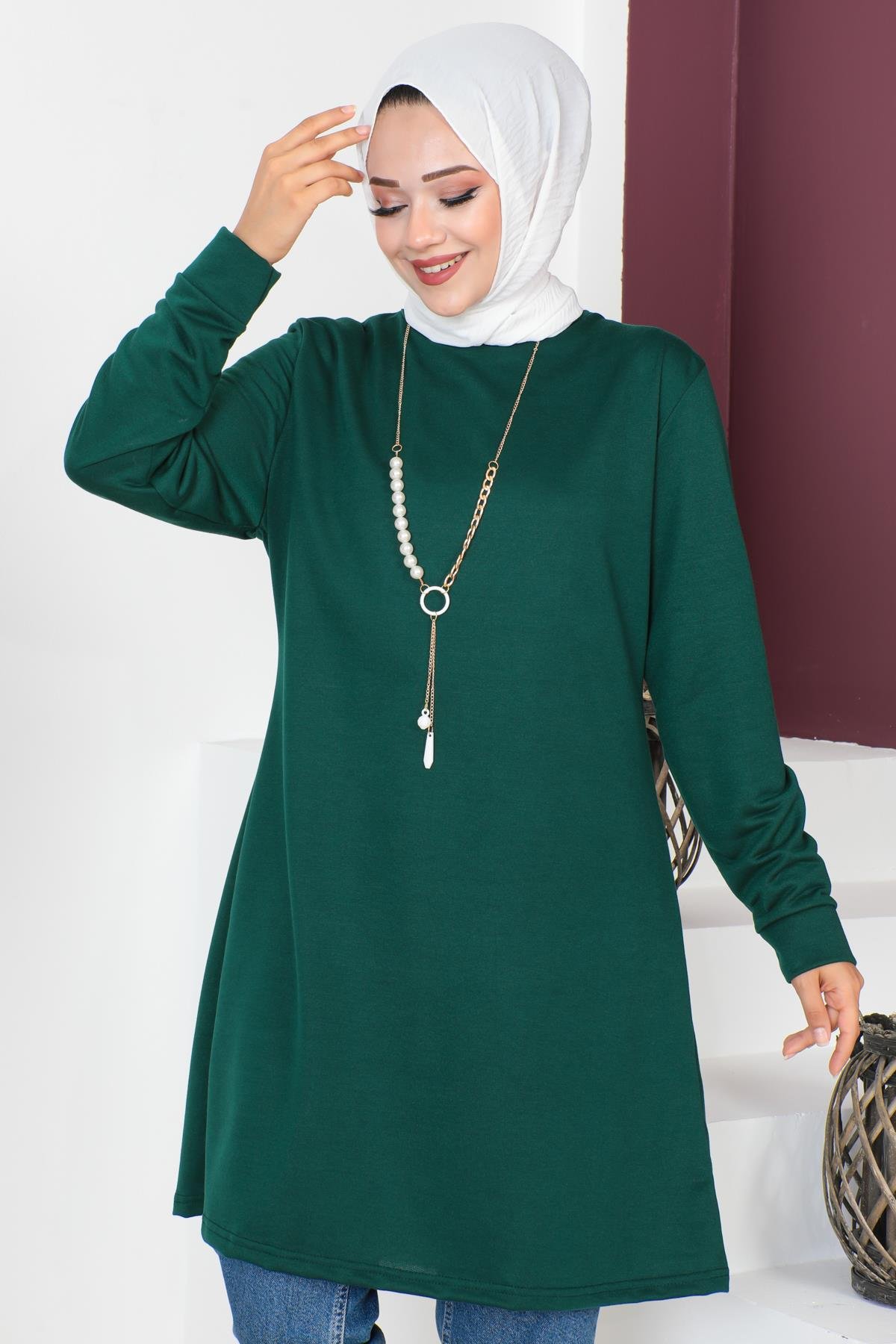 Kolyeli Tesettür Tunik Modelleri - Affan Moda