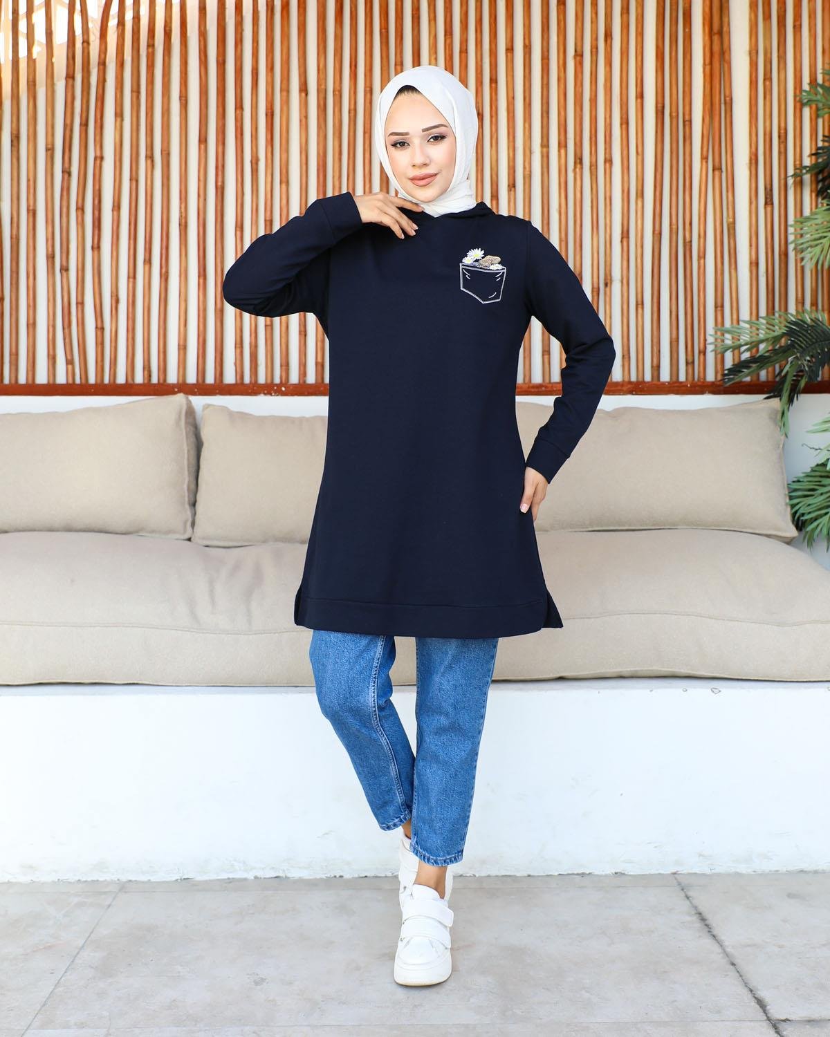 Tesettür Tunik Modelleri - Nakışlı Tunik Modelleri - Affanmoda