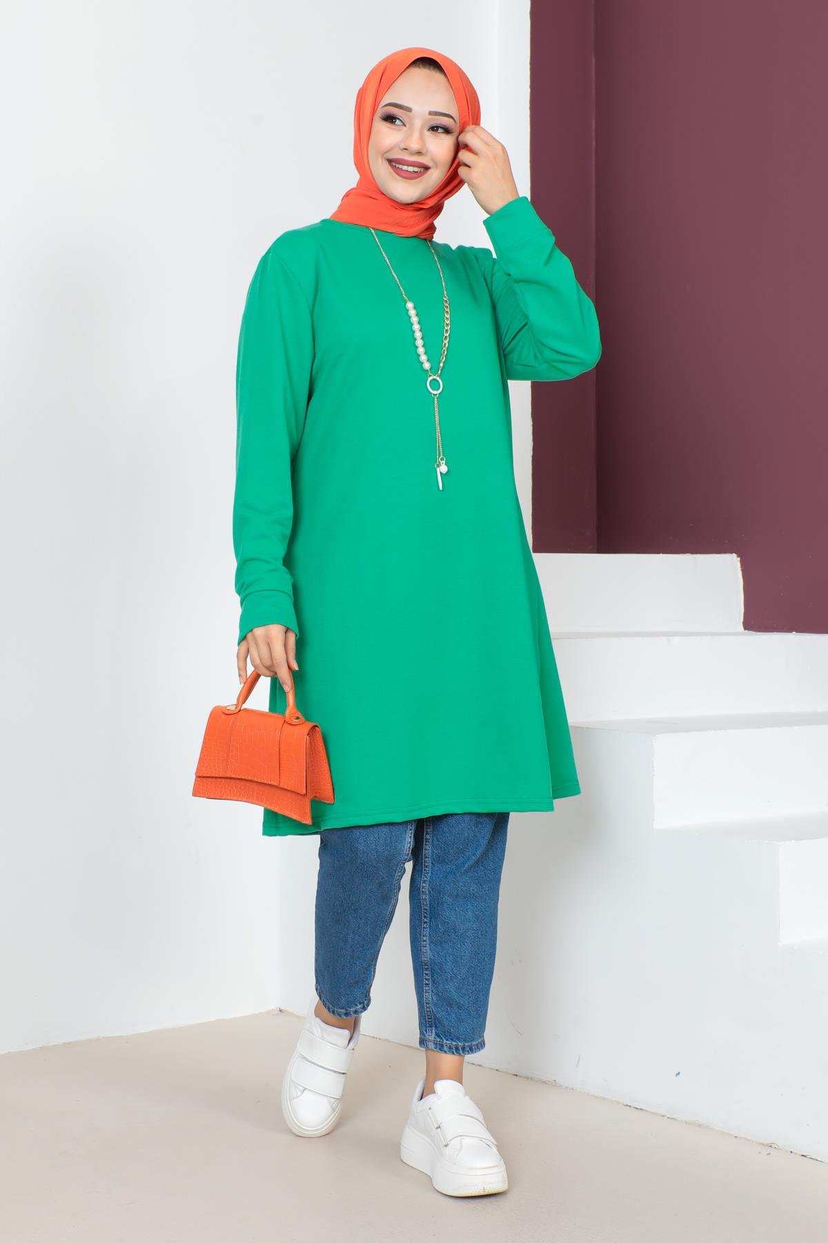 Kolyeli Tesettür Tunik Modelleri - Affan Moda